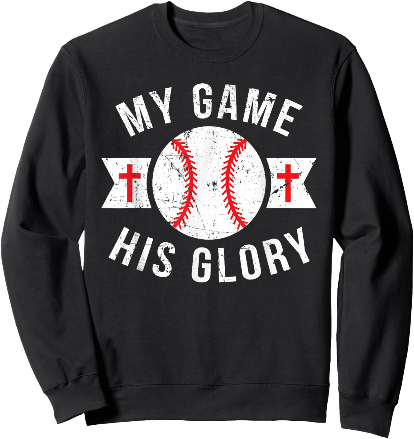 Kids Baseball Shirts For Teen Boys Gifts Christian Baseball Sweatshirt - Sweatshirt | Black