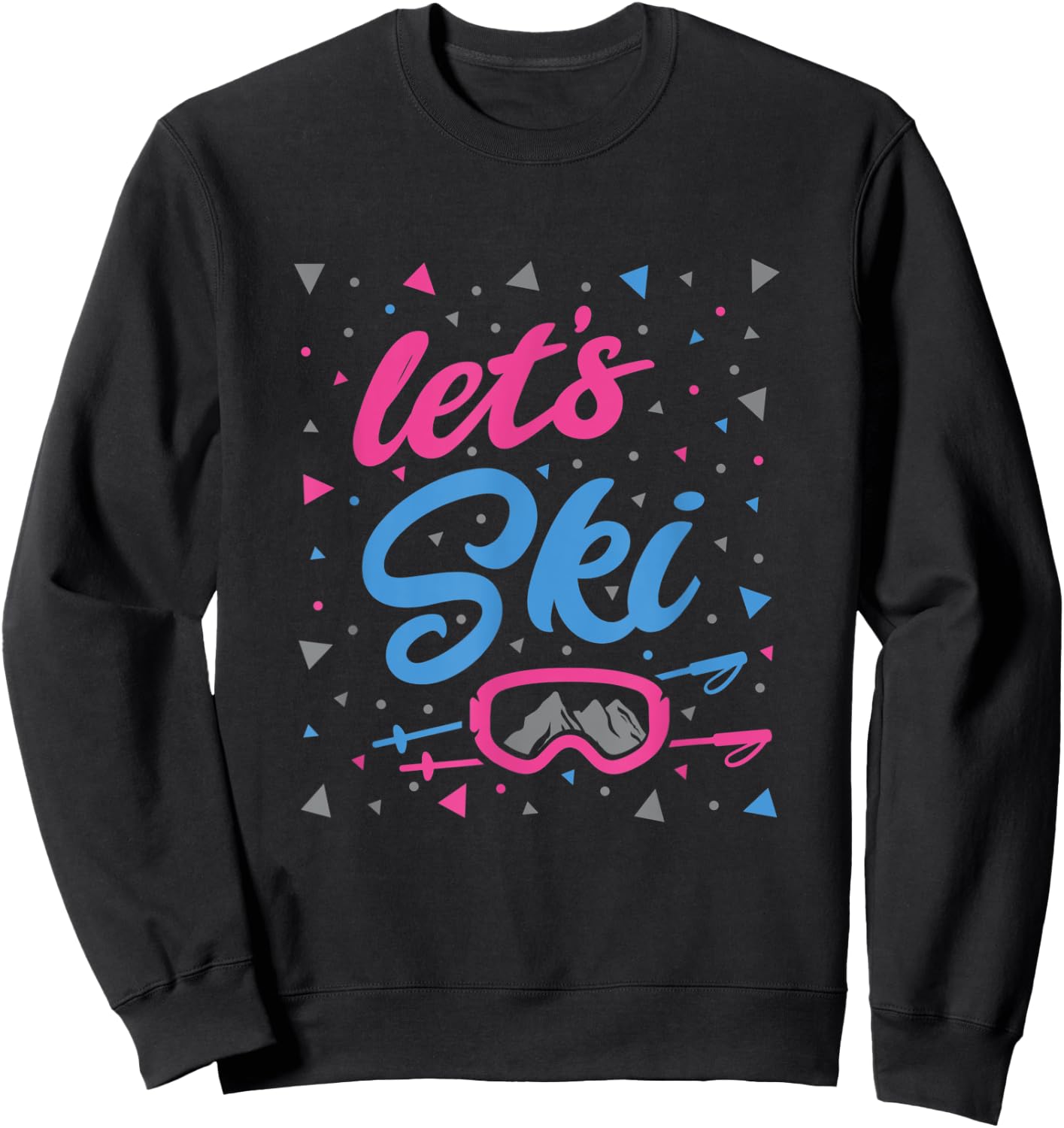 Retro 80's Skiing graphic Snowboarding Lodge wear shirt Sweatshirt - Sweatshirt | Black