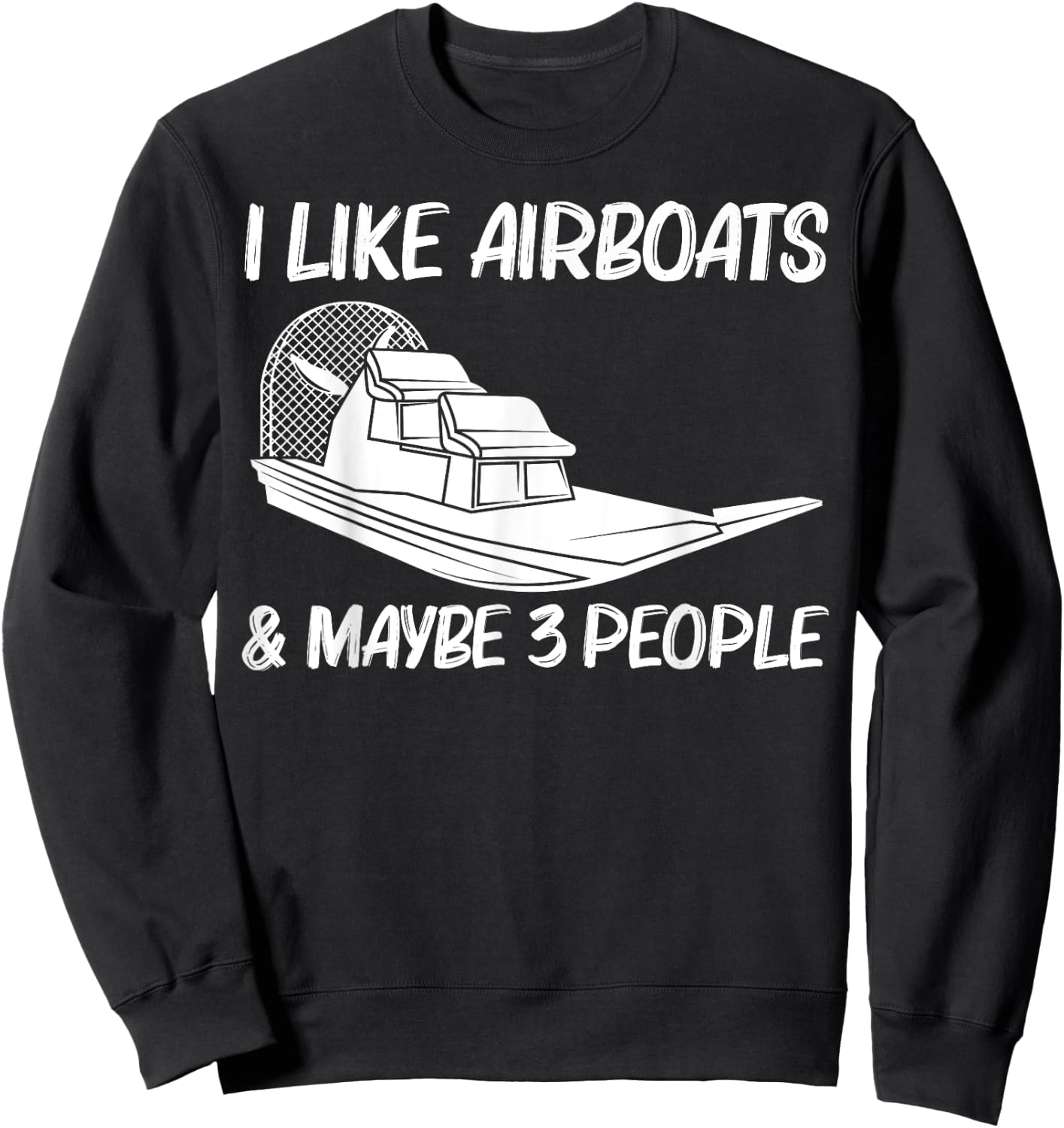 Cool Airboat Gift Women Airboat Racing Aircraft Boat Sweatshirt - Sweatshirt | Black