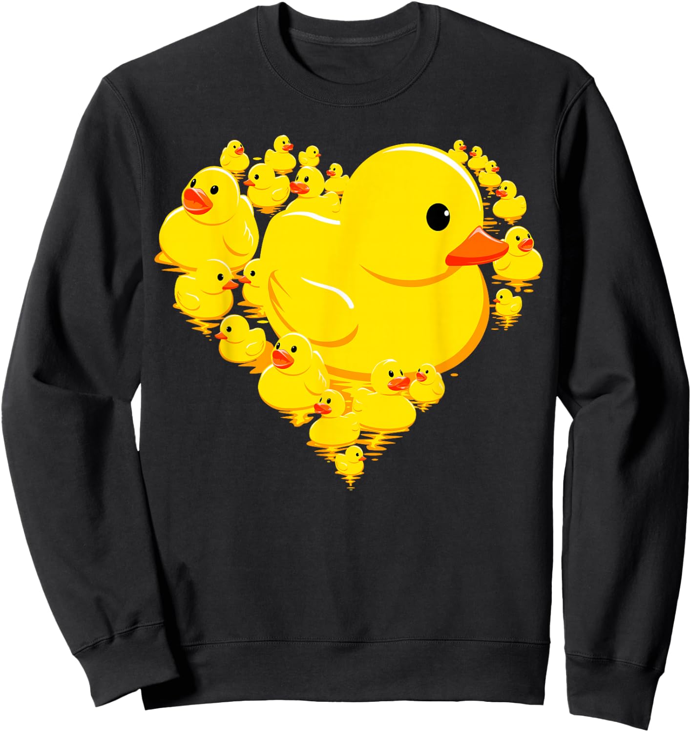 Funny Rubber Duck Hearts Quack Ducky Valentine's Day Gifts Sweatshirt - Sweatshirt | Black