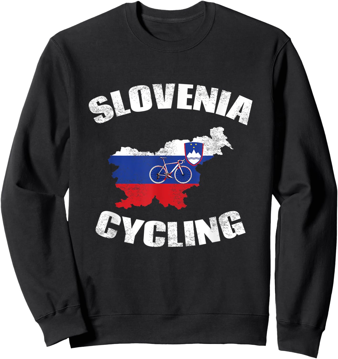Slovenia Cycling Slovenian Road Cyclist Bicycle Flag Gift Sweatshirt - Sweatshirt | Black