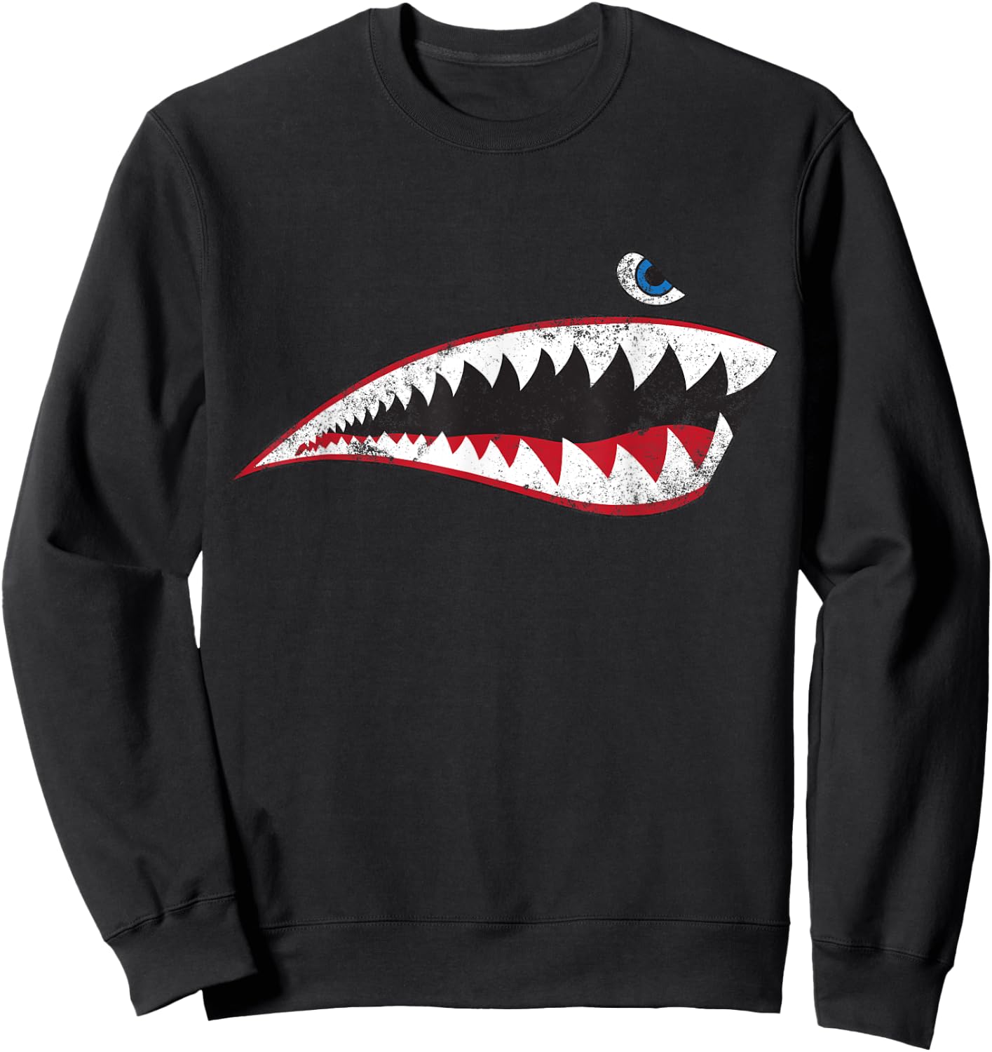 WW2 Nose Art World War II Veteran Vintage Shark Nose Art Sweatshirt - Sweatshirt | Black
