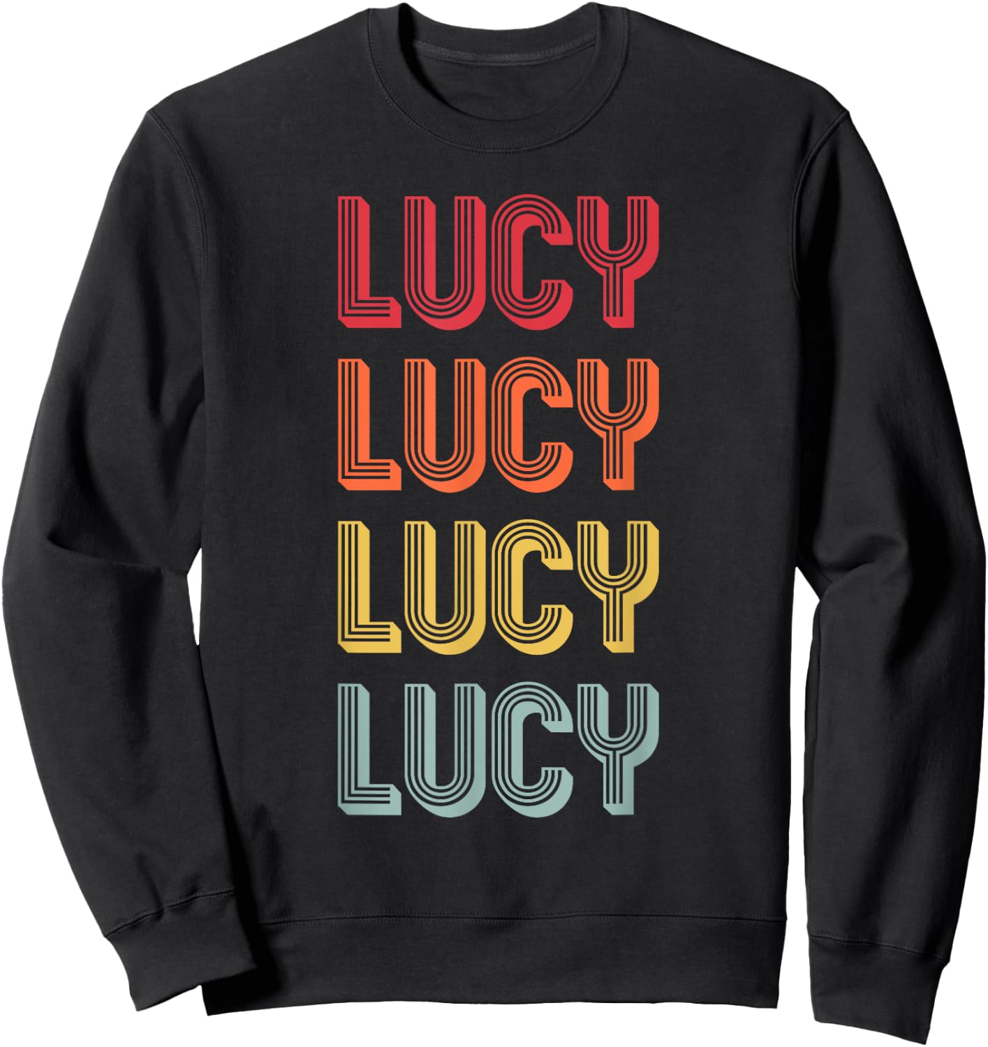 LUCY Gift Name Personalized Retro Vintage 80s 90s Birthday Sweatshirt - Sweatshirt | Black