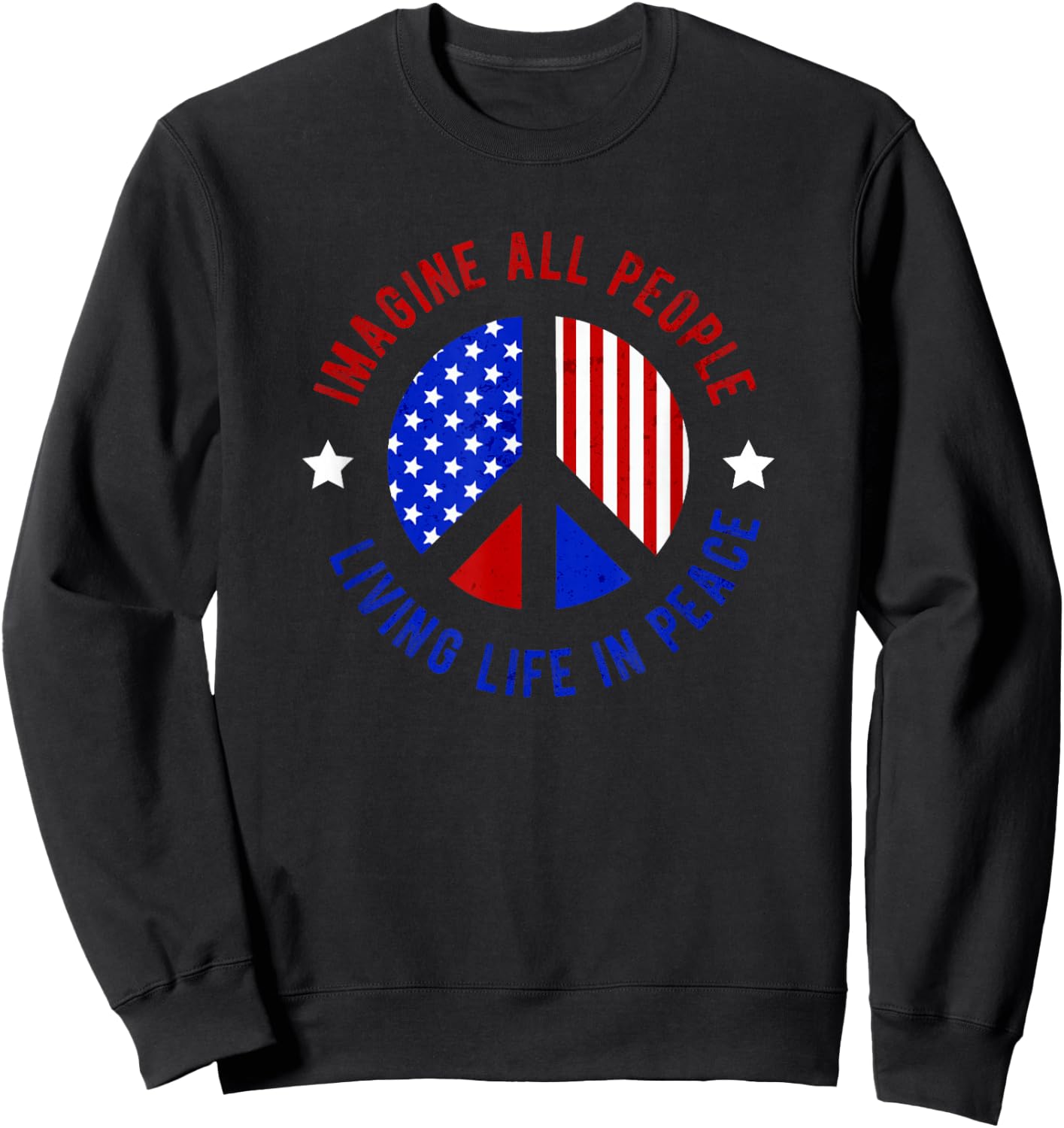 Imagine All People Living Life in Peace Sweatshirt - Sweatshirt | Black