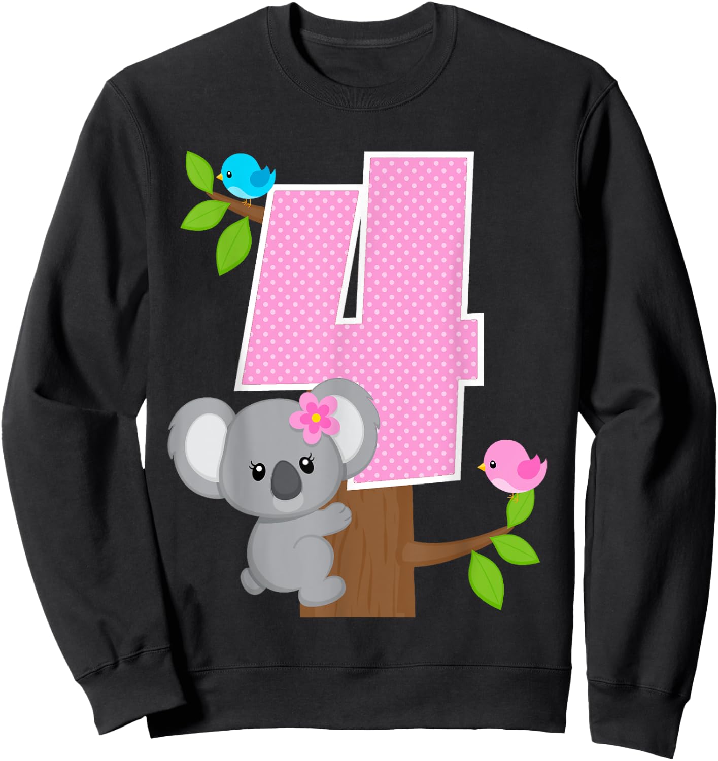 Koala Bear 4th Birthday Girl 4 Year Old Birthday Koalas Bday Sweatshirt - Sweatshirt | Black
