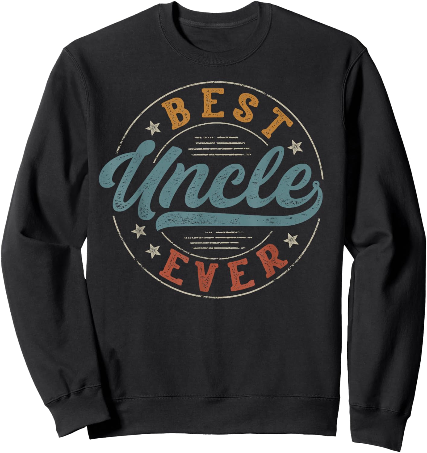 Best Uncle Ever Father's Day Uncle Gifts Vintage Emblem Sweatshirt - Sweatshirt | Black