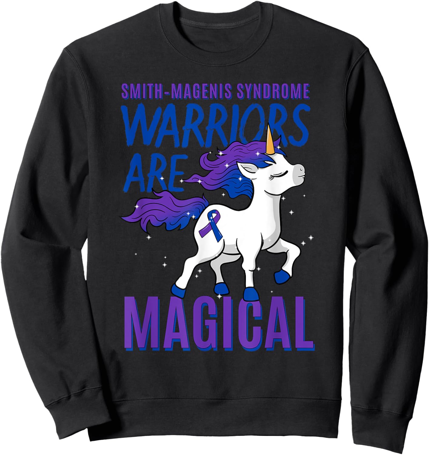 Smith–Magenis Syndrome Developmental Disorder SMS Unicorn Sweatshirt - Sweatshirt | Black