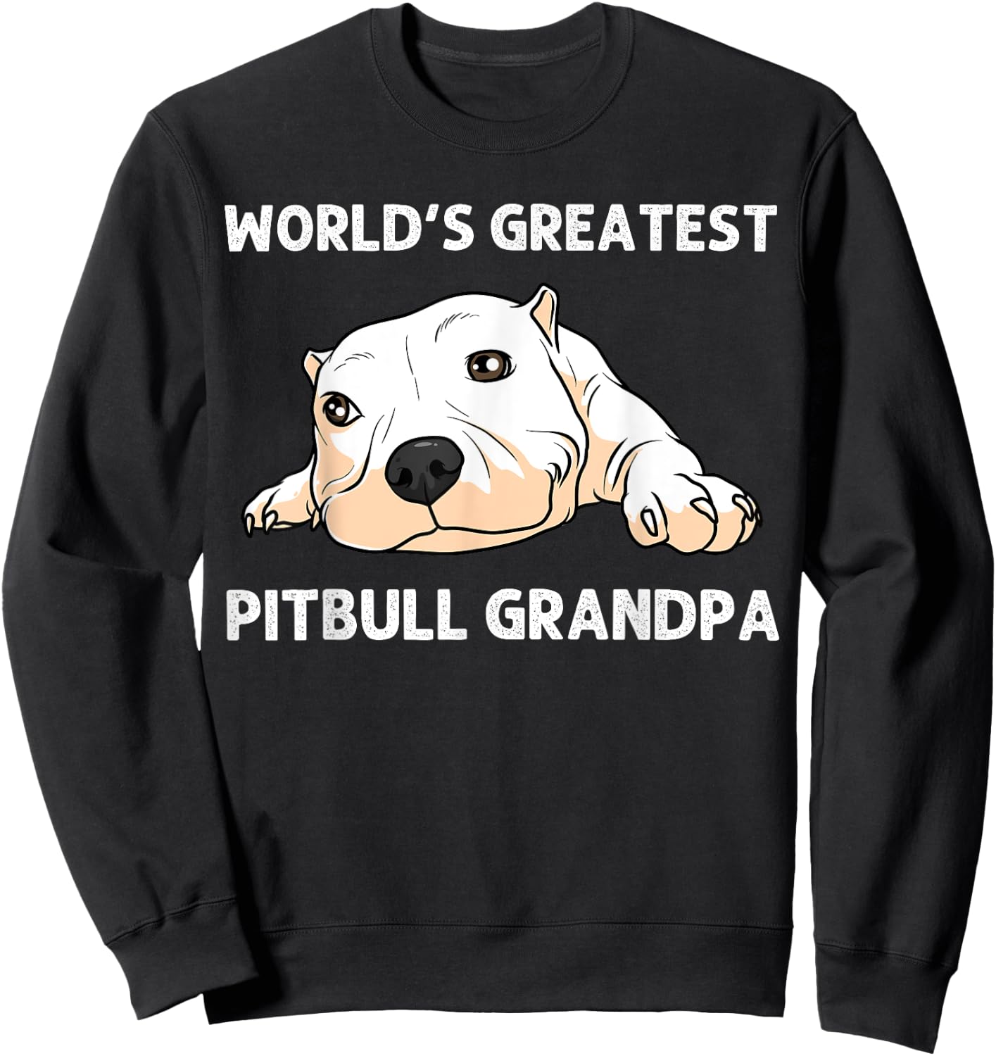 Funny Pitbull Gift Grandpa Men Canine Dog Puppy Animal Sweatshirt - Sweatshirt | Black