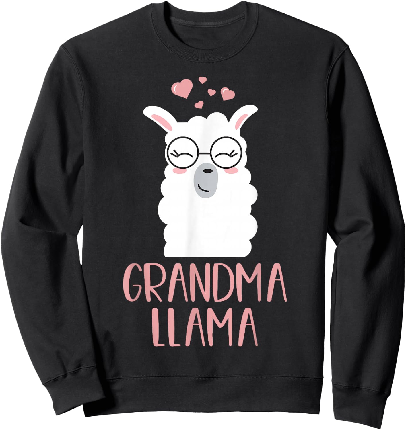 Grandma Llama Cute Grandmother Gift Sweatshirt - Sweatshirt | Black