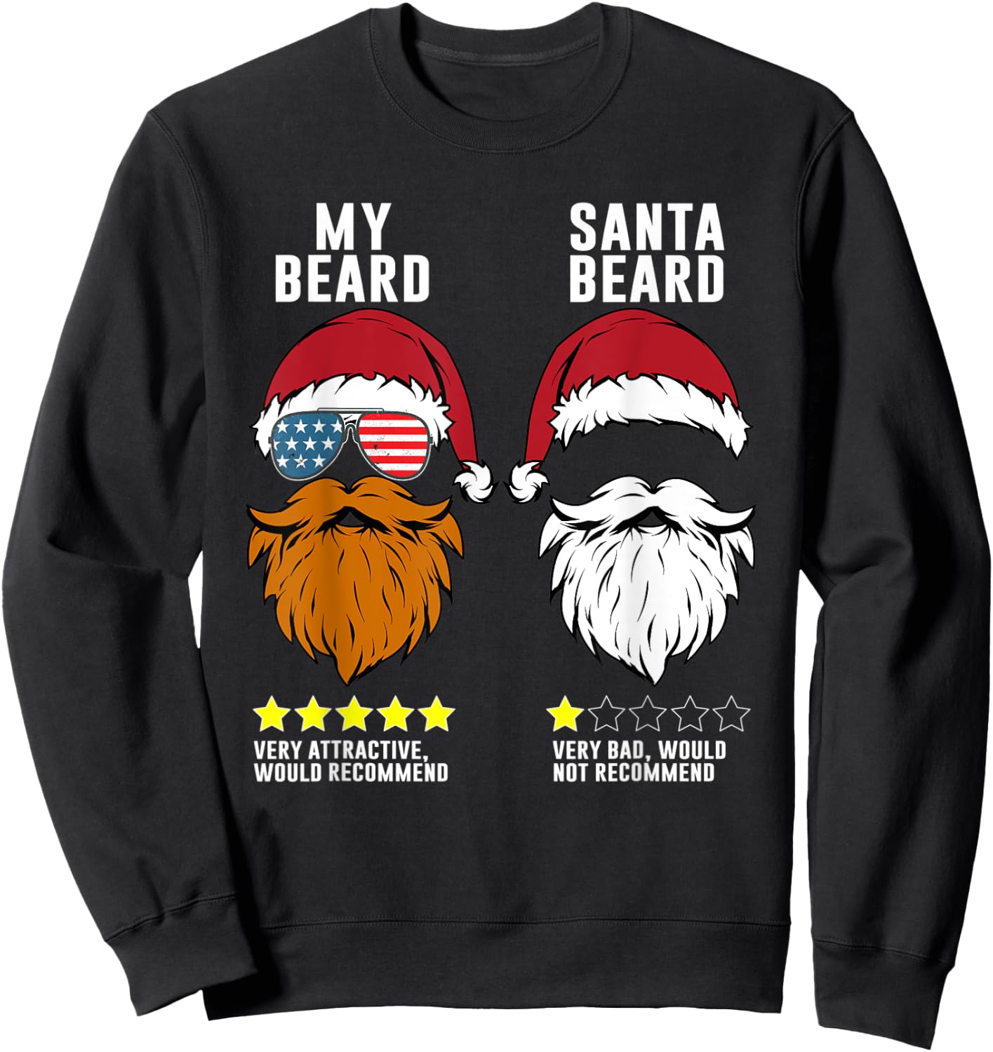 Bearded Man better than Santa Claus. Respect The Beard Sweatshirt - Sweatshirt | Black