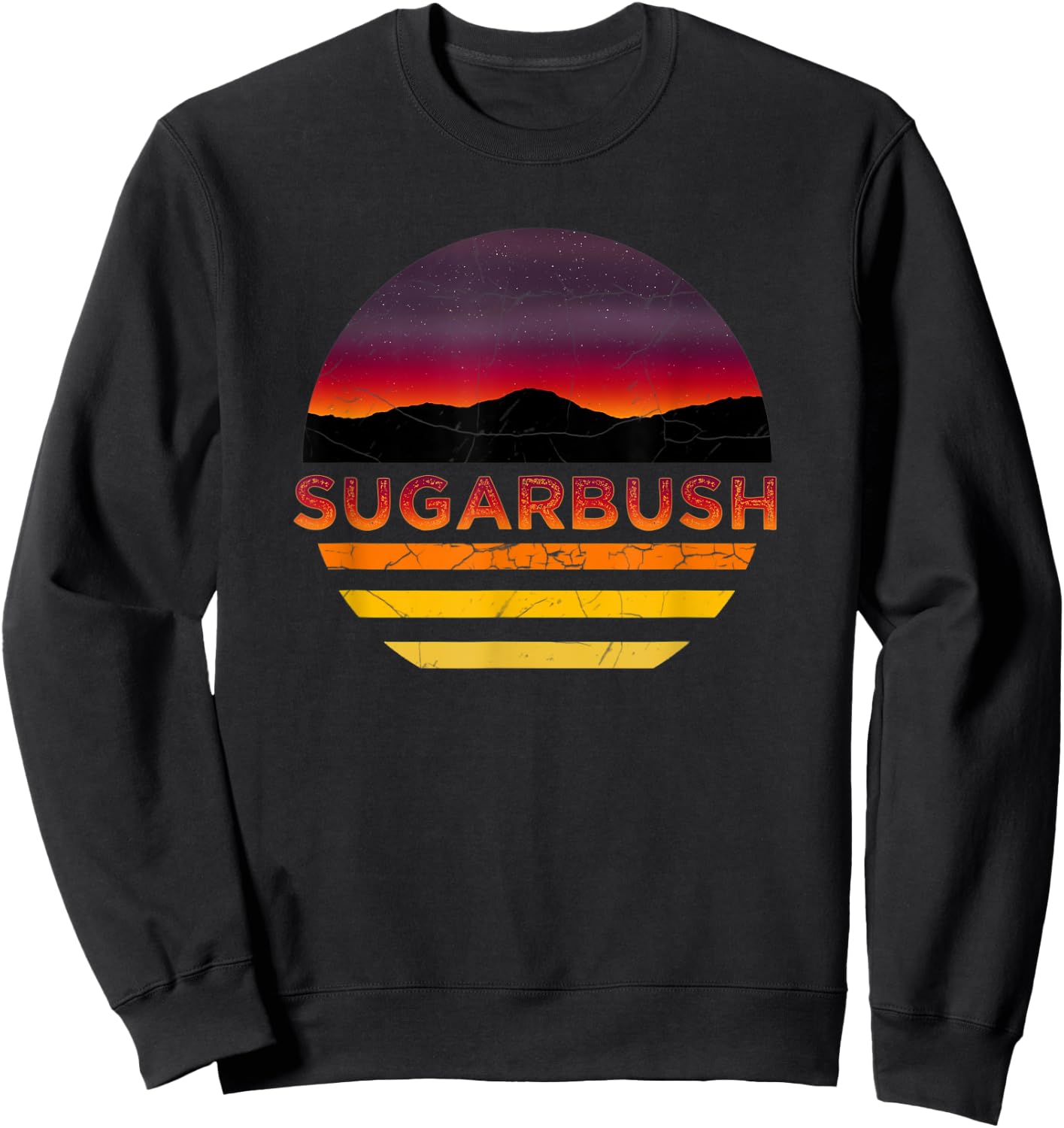 Retro Vintage Sugarbush, Vermont Vacation Souvenir Sweatshirt - Sweatshirt | Black