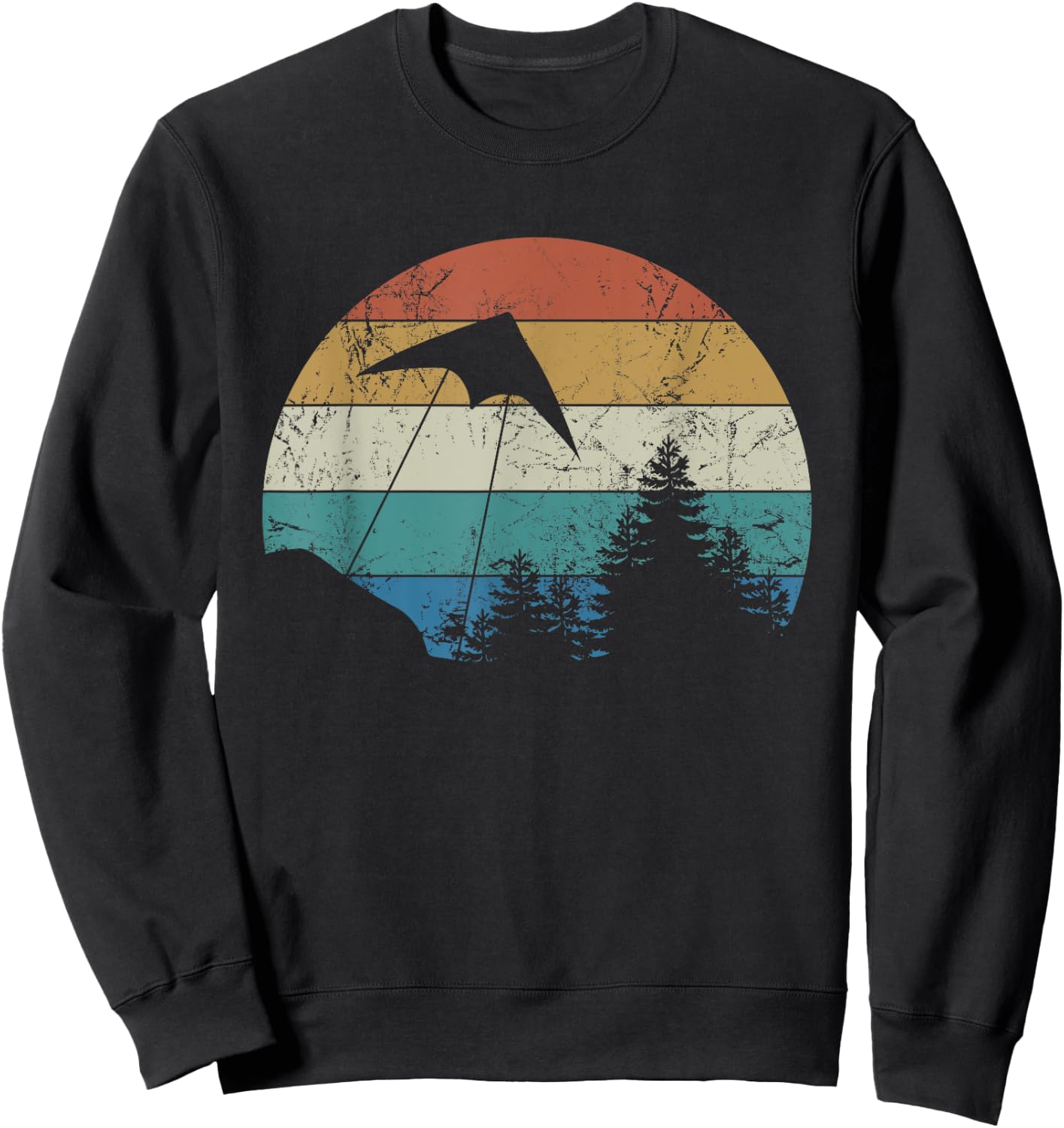 Stunt Kite Flying Retro Flying A Kite Love Stunt Kites Sweatshirt - Sweatshirt | Black