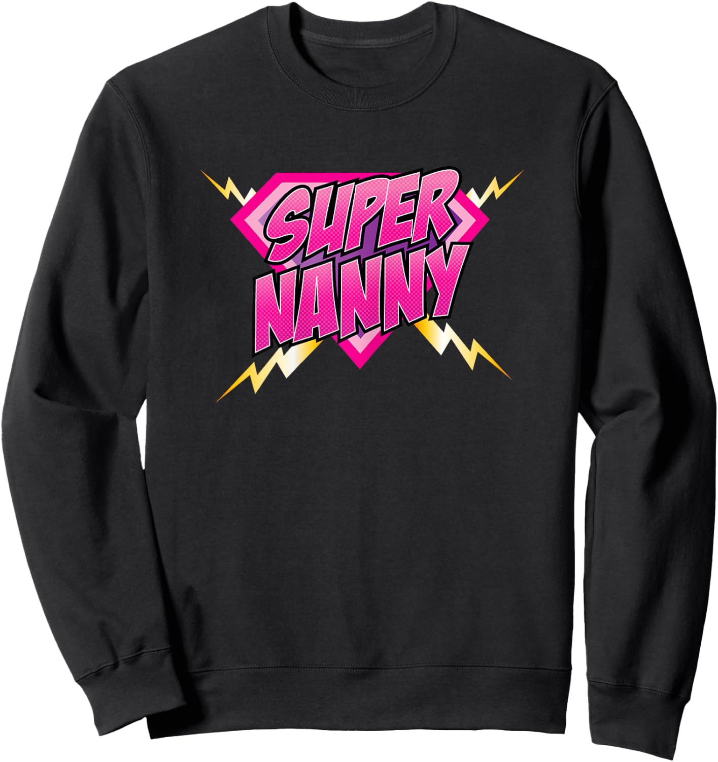 Super Nanny Superhero Comic Book Women Sweatshirt - Sweatshirt | Black