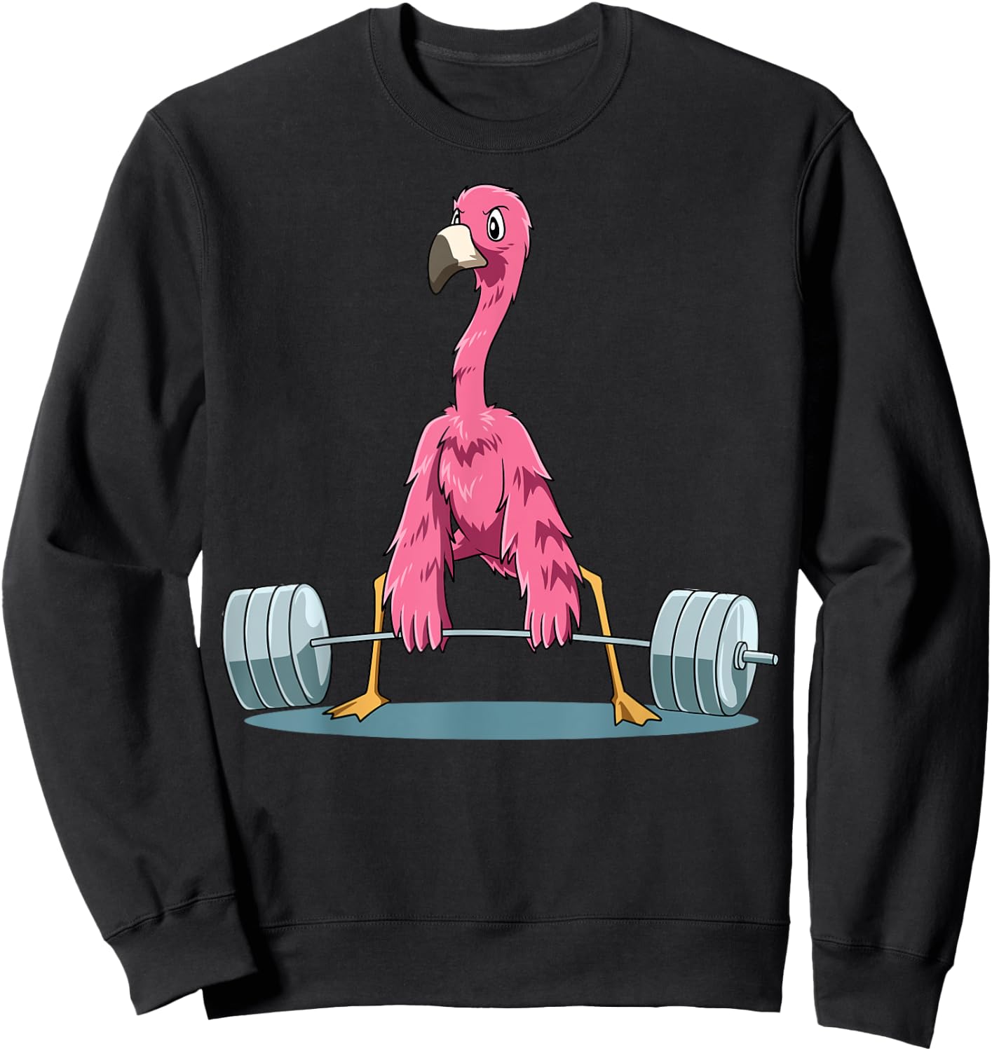 Weightlifting Flamingo Deadlifting Flamingo Powerlifting Gym Sweatshirt - Sweatshirt | Black