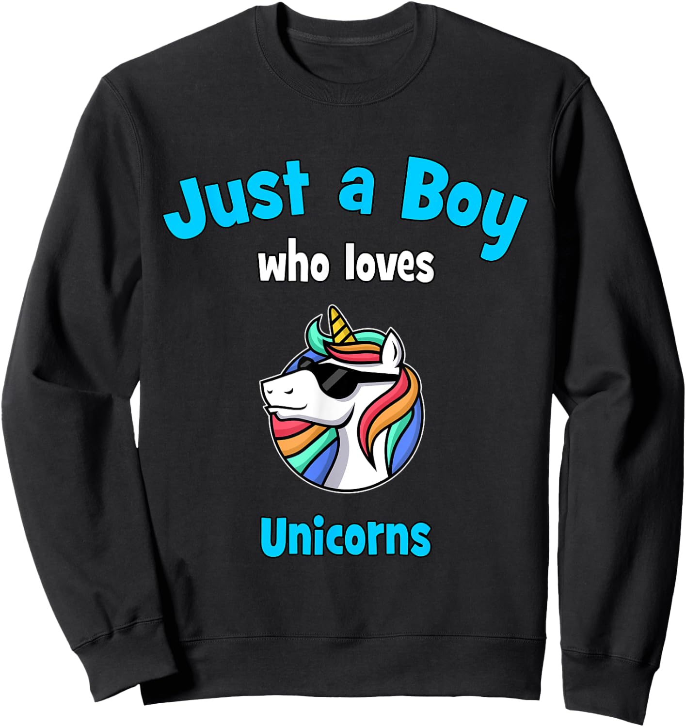 Unicorn Shirt for Boys | Children's Unicorn Sweatshirt - Sweatshirt | Black