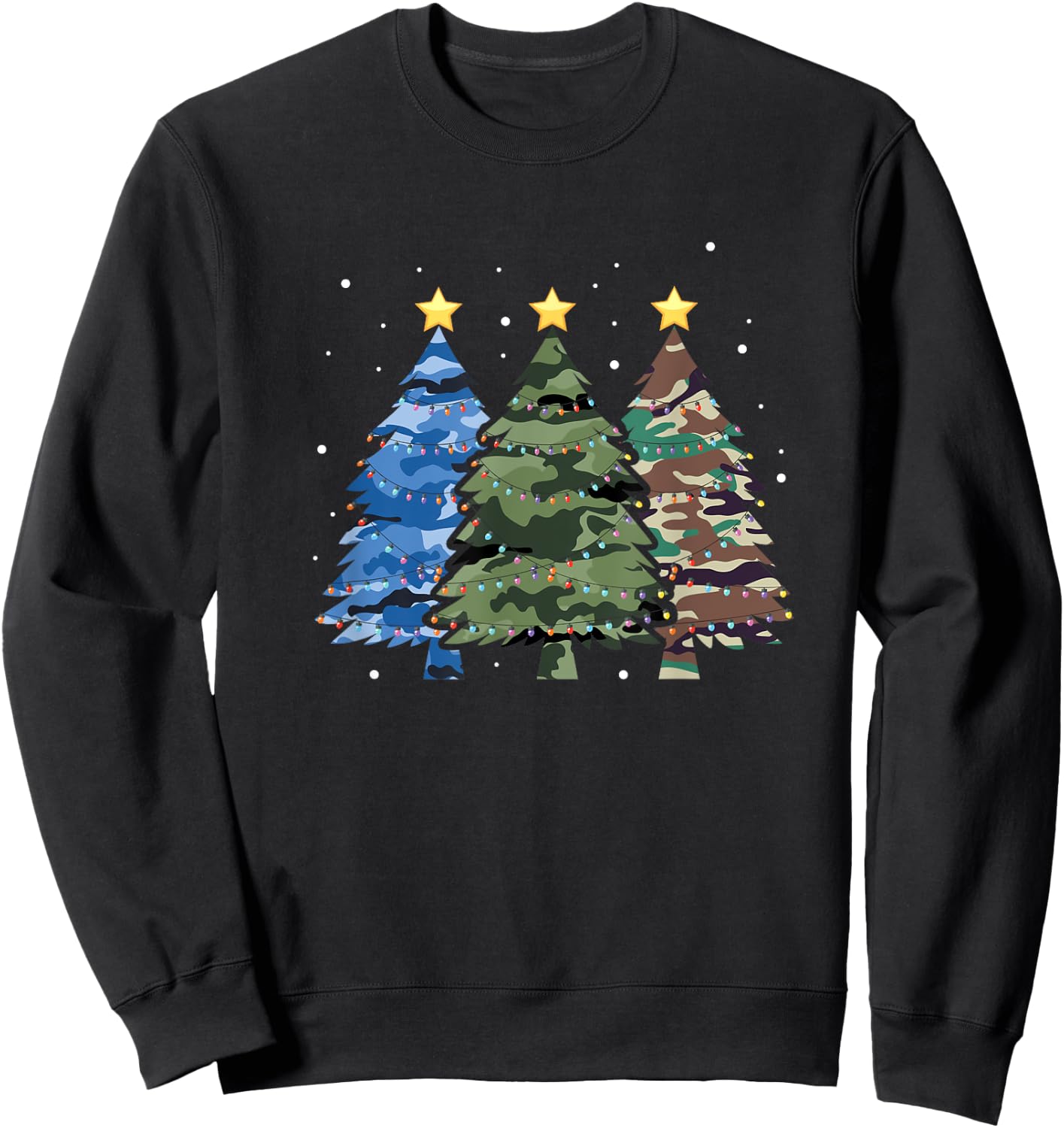 Christmas Tree Camo Camouflage Sweatshirt - Sweatshirt | Black