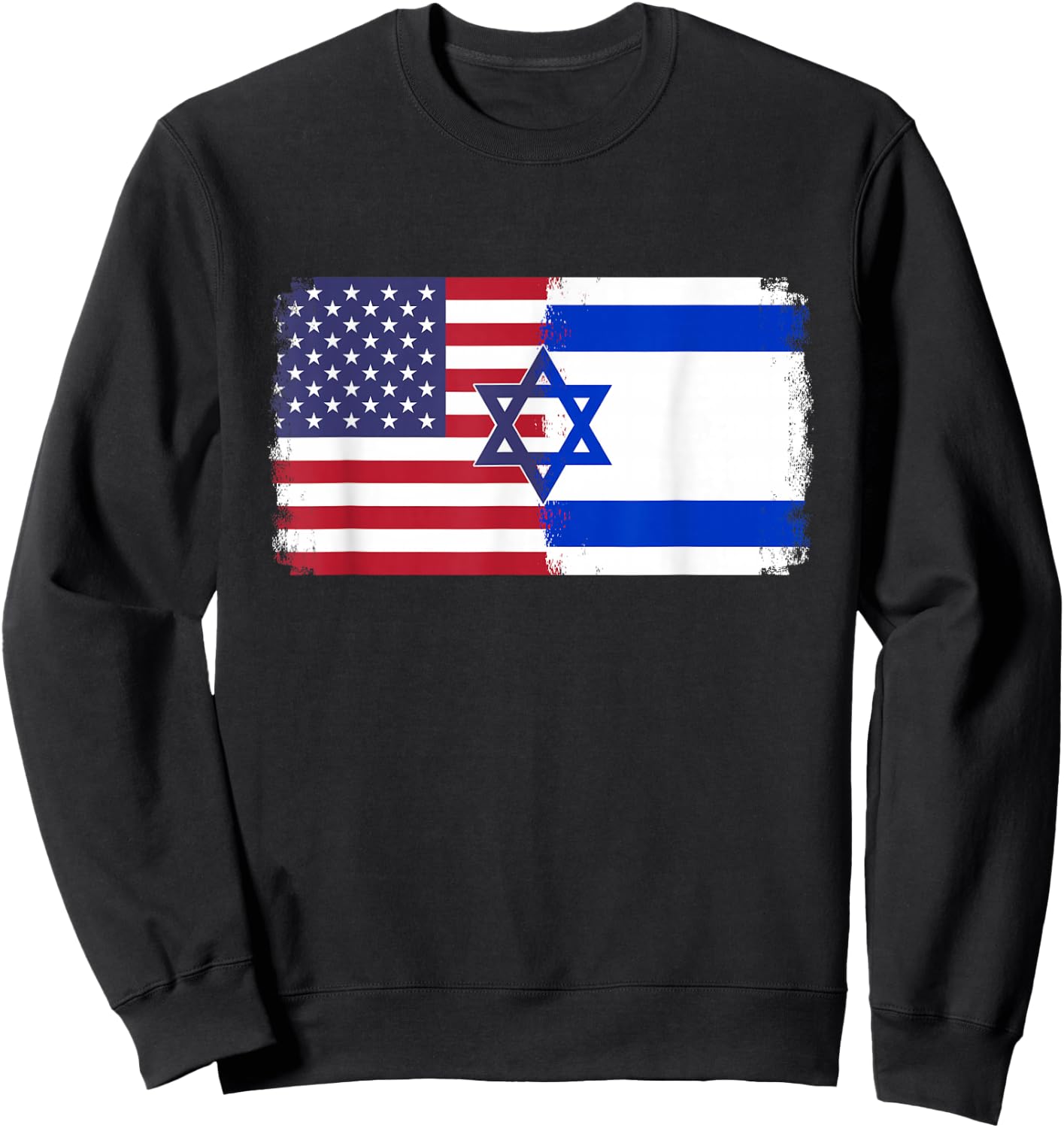 Israel USA flag Sweatshirt - Sweatshirt | Black
