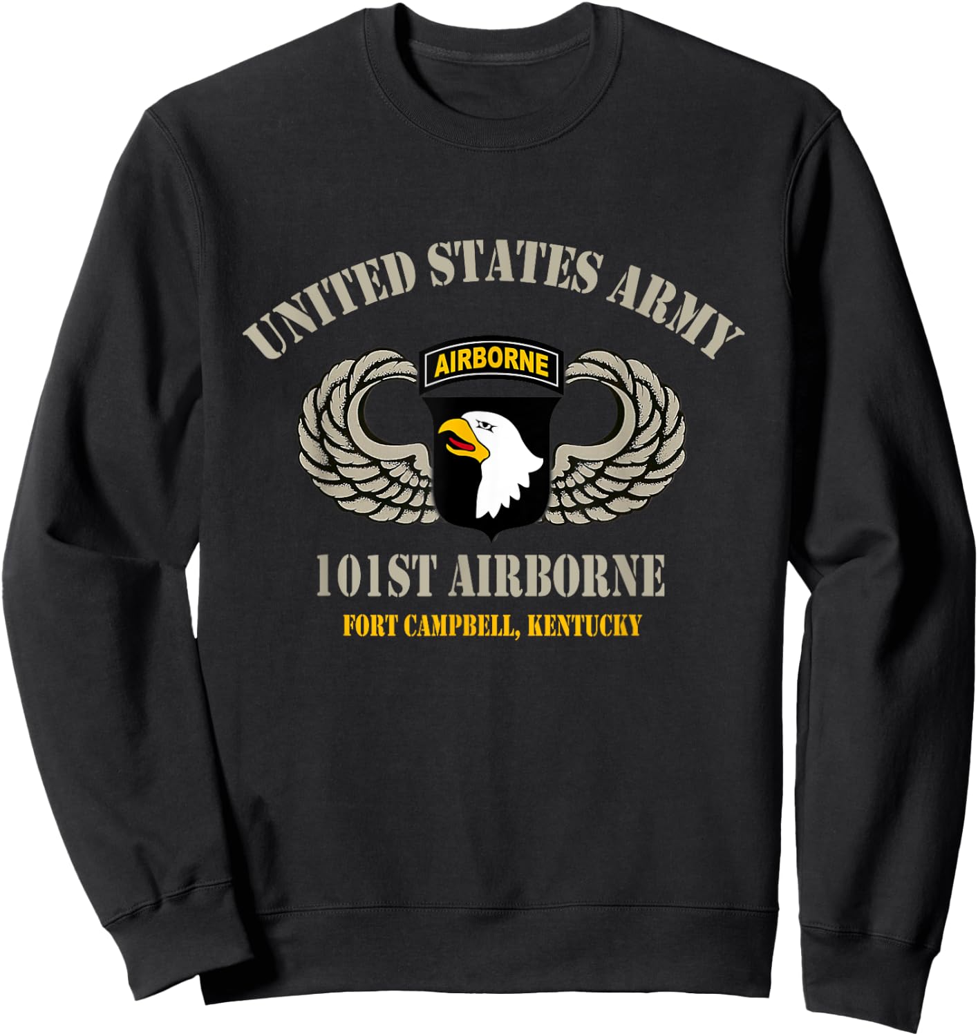 U.S Army Airborne 101st Fort Camb. Airborne Paratrooper Gift Sweatshirt - Sweatshirt | Black