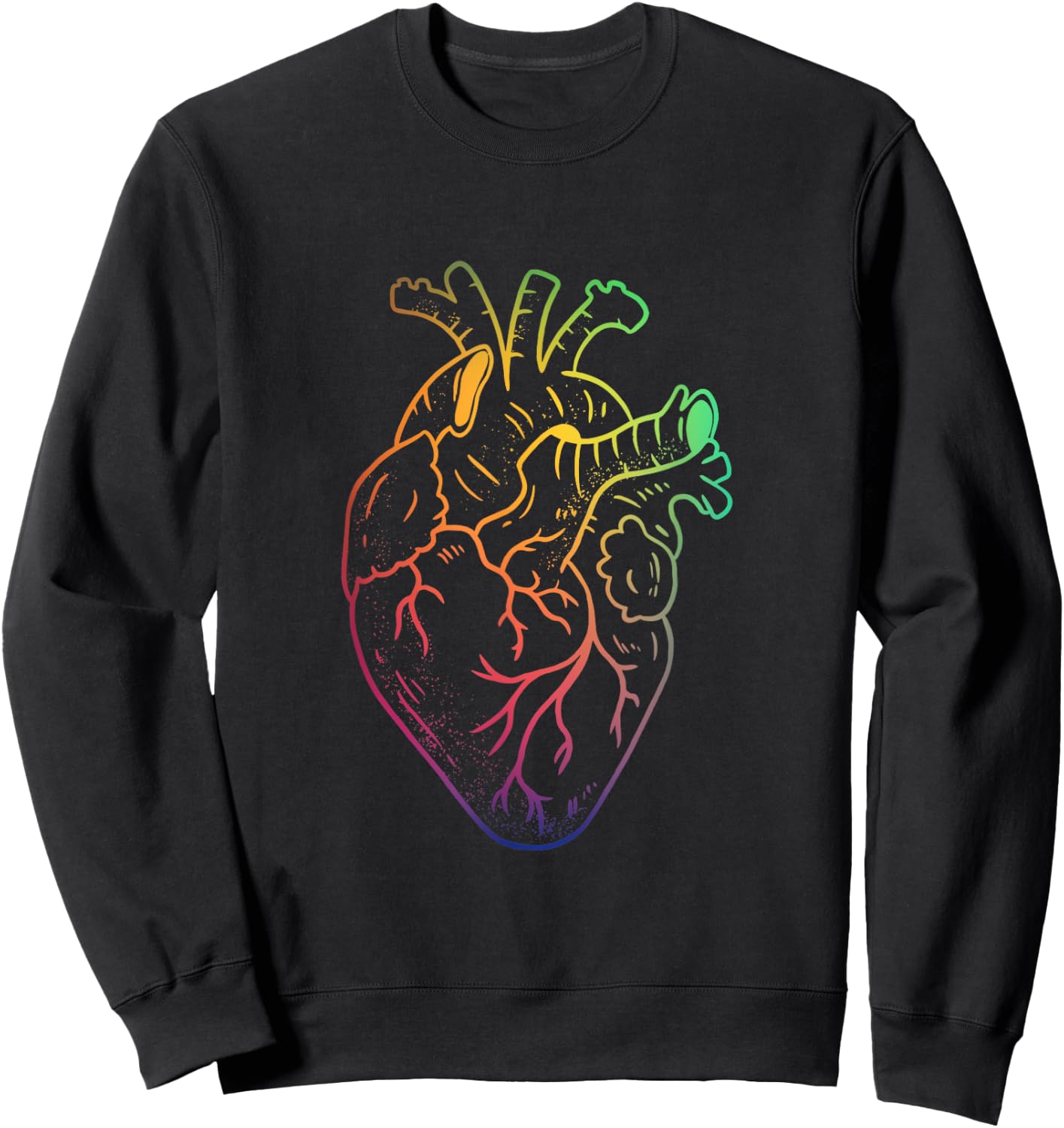 Human heart rainbow colour pride Sweatshirt - Sweatshirt | Black
