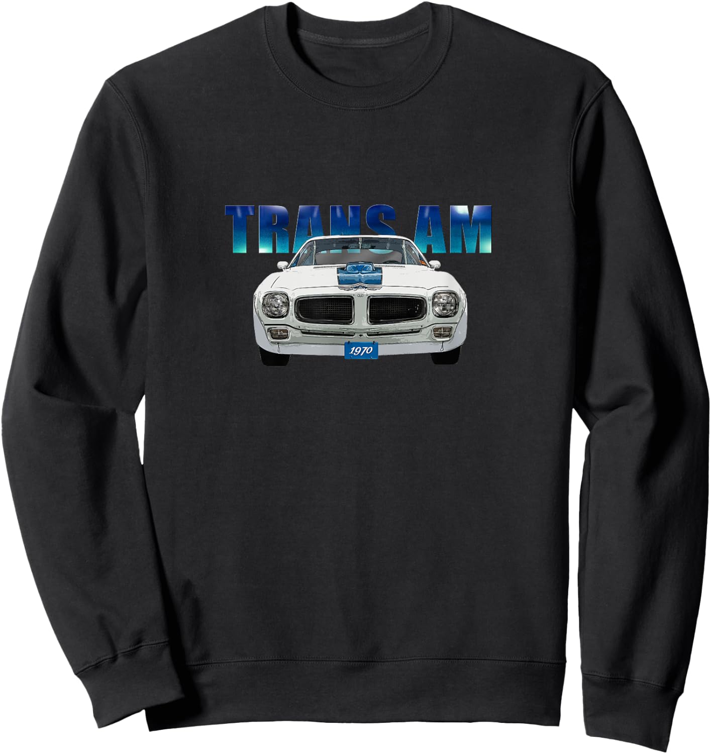 Vintage 1970 Trans Am, White, American Classic, Blue Wrap Sweatshirt - Sweatshirt | Black