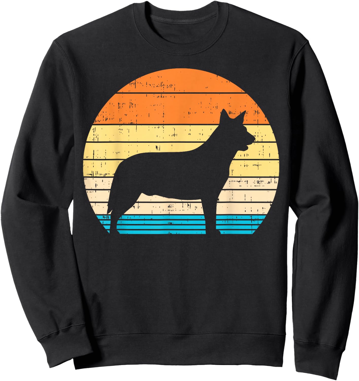 Heeler Australian Cattle Dog Retro Blue Red Animal Pet Gift Sweatshirt - Sweatshirt | Black