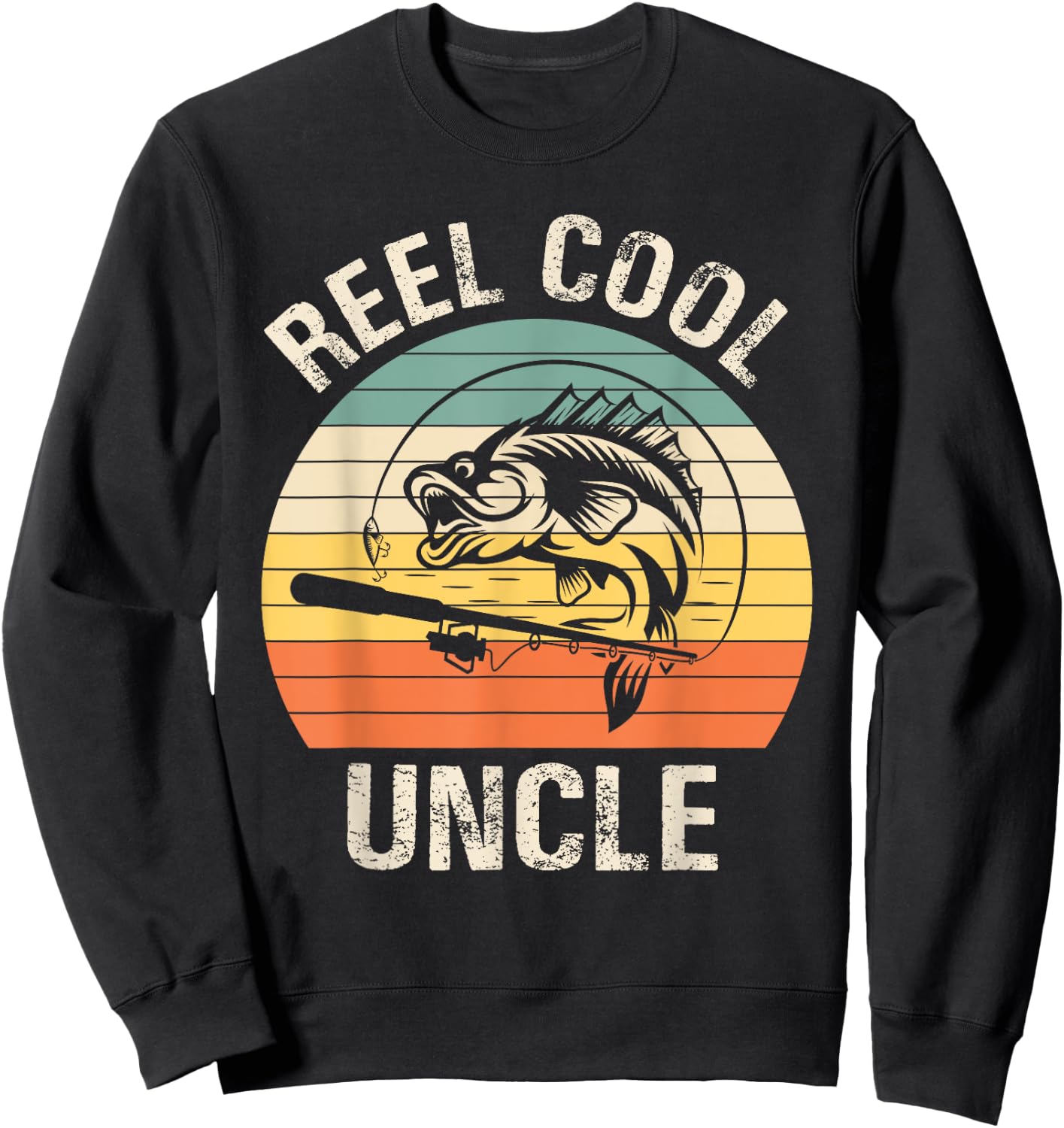 Reel Cool Uncle Fishing Funny Gift Sweatshirt - Sweatshirt | Black
