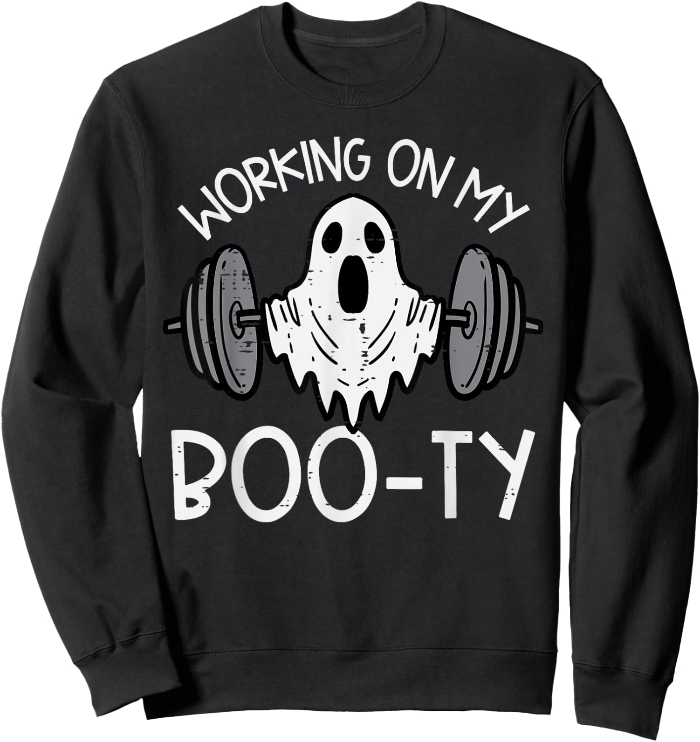 Halloween Ghost Working Booty Funny Gym Costume Men Women Sweatshirt - Sweatshirt | Black