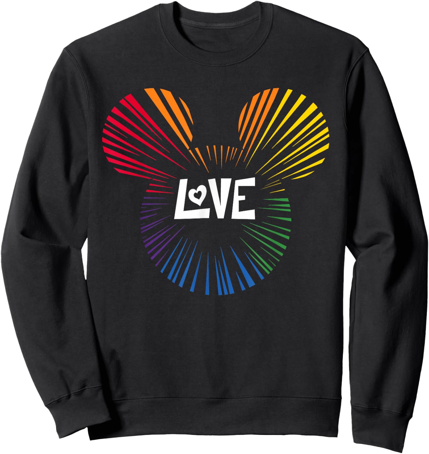 Disney Mickey Mouse Love Rainbow Sweatshirt - Sweatshirt | Black