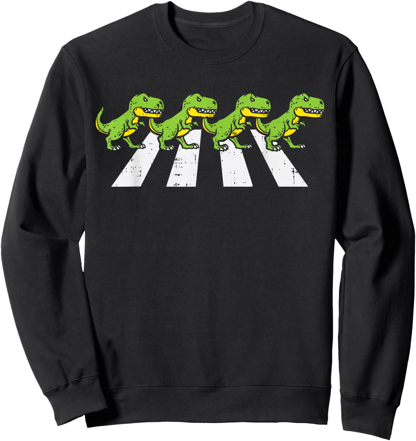 Trex Crossing Road Funny Crosswalk Pun Dinosaur Lover Gift Sweatshirt - Sweatshirt | Black