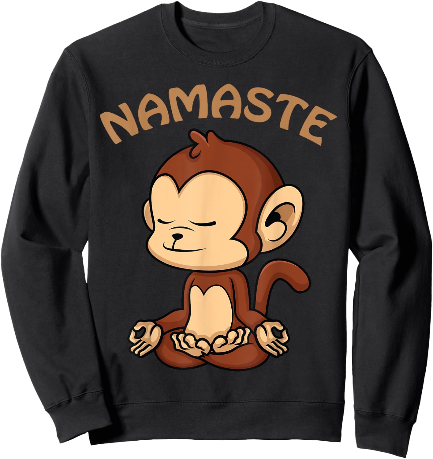 Monkey Yoga Shirt Funny Monkey Lovers Gift Cute Namaste Yoga Sweatshirt - Sweatshirt | Black