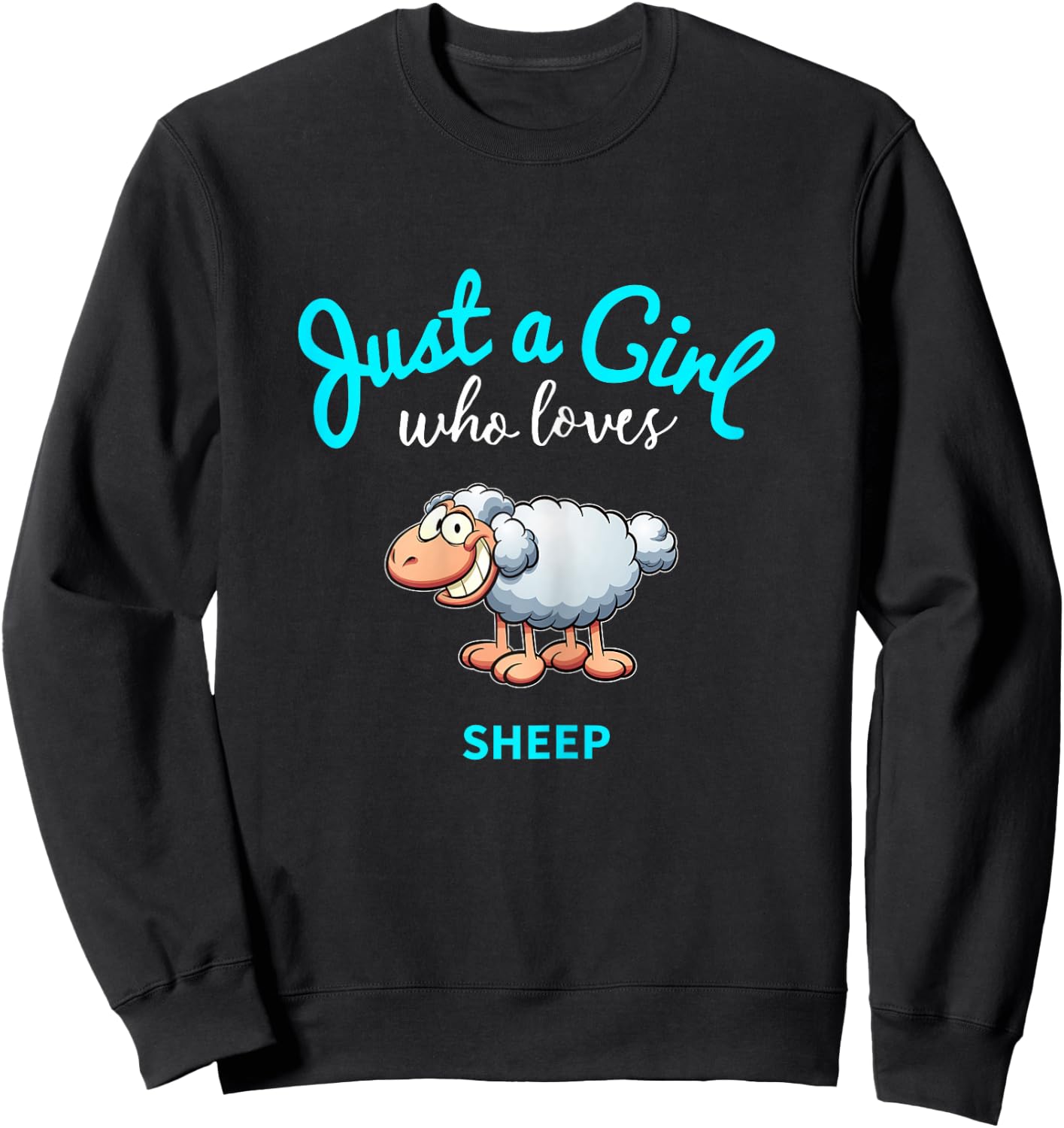 Sheep shirt for girls, children's sheep Sweatshirt - Sweatshirt | Black