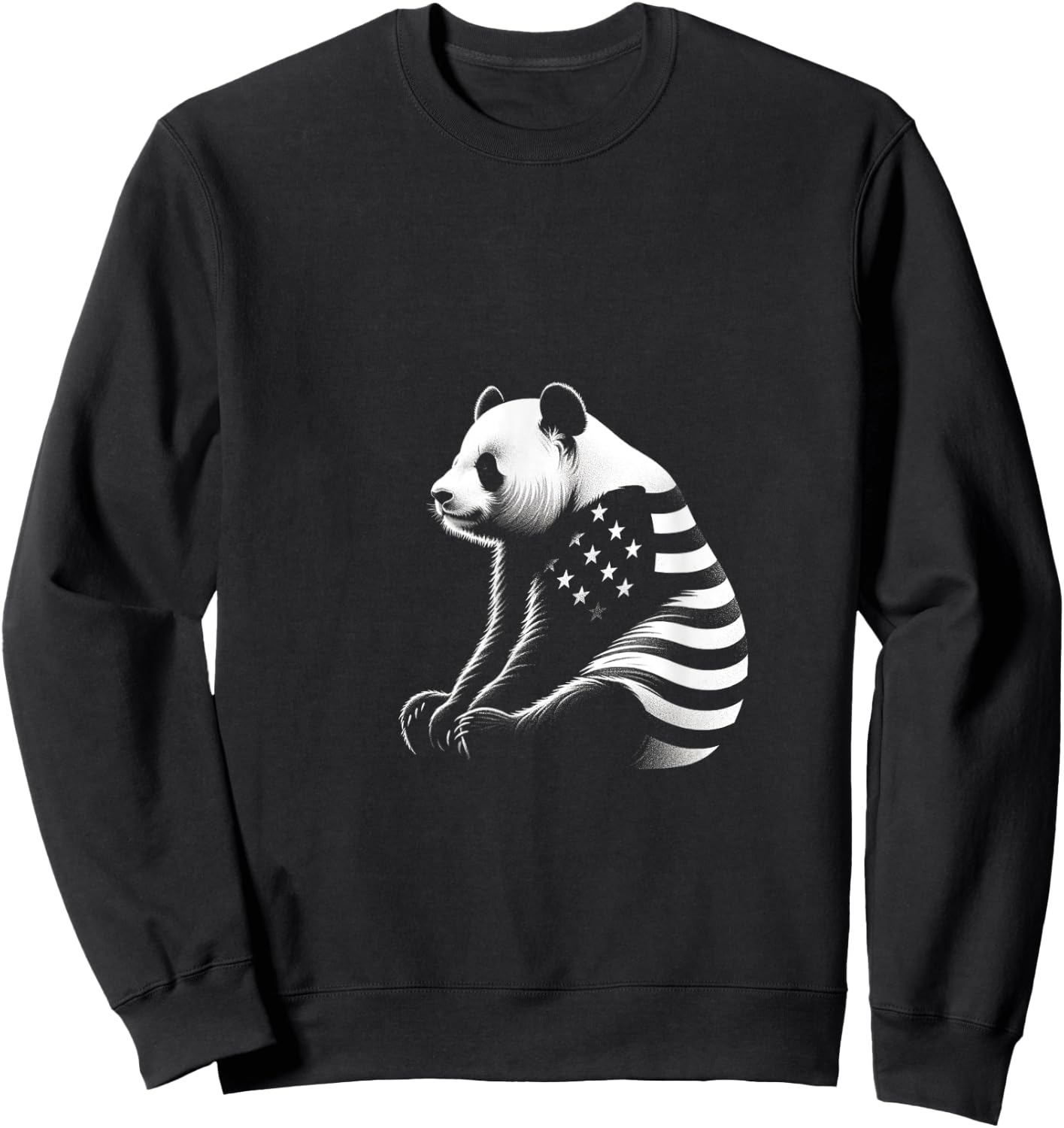Panda American Flag USA Flag Men Sweatshirt - Sweatshirt | Black