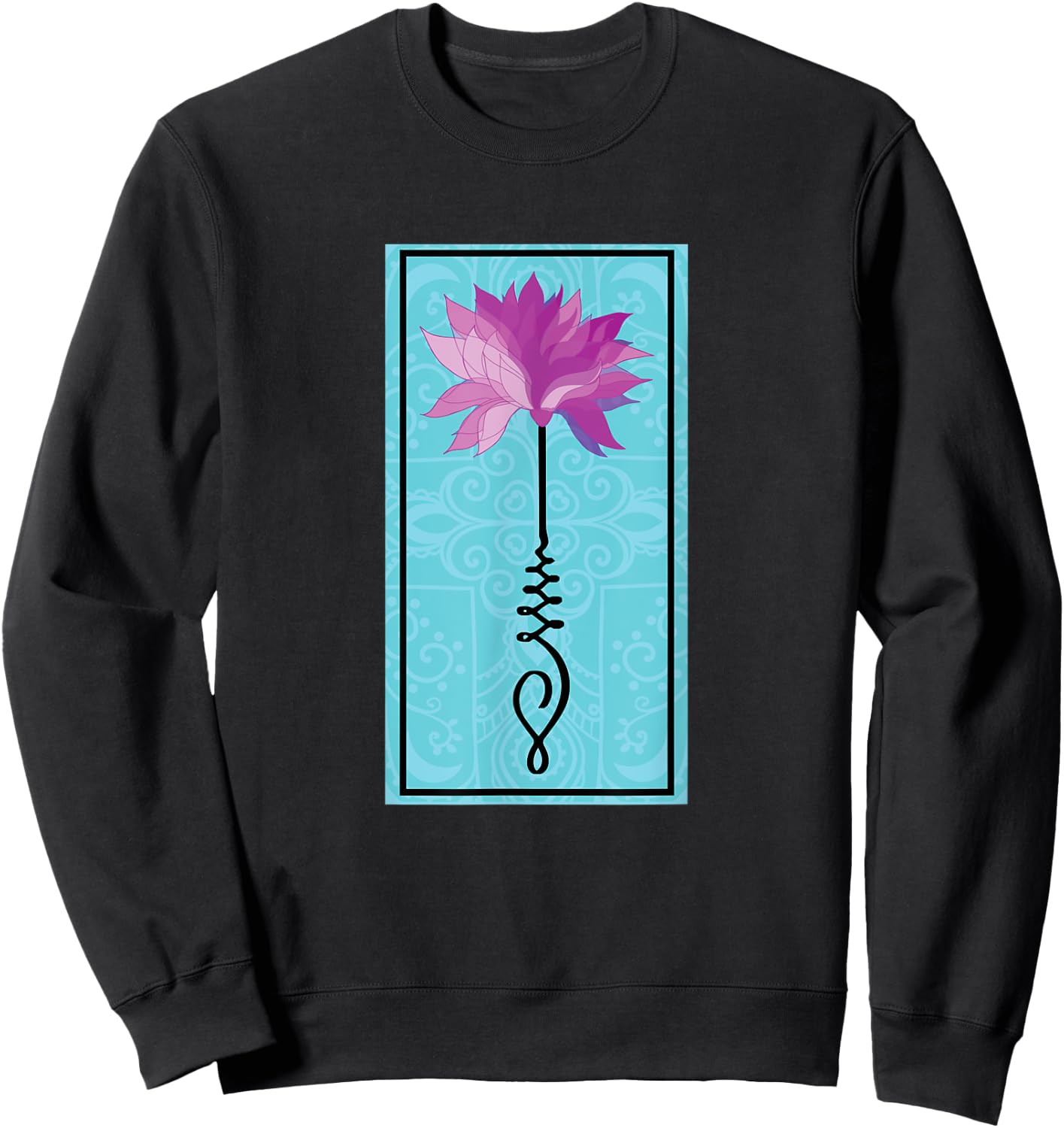 Mandala Unalome Lotus Flower Meditation Sweatshirt - Sweatshirt | Black