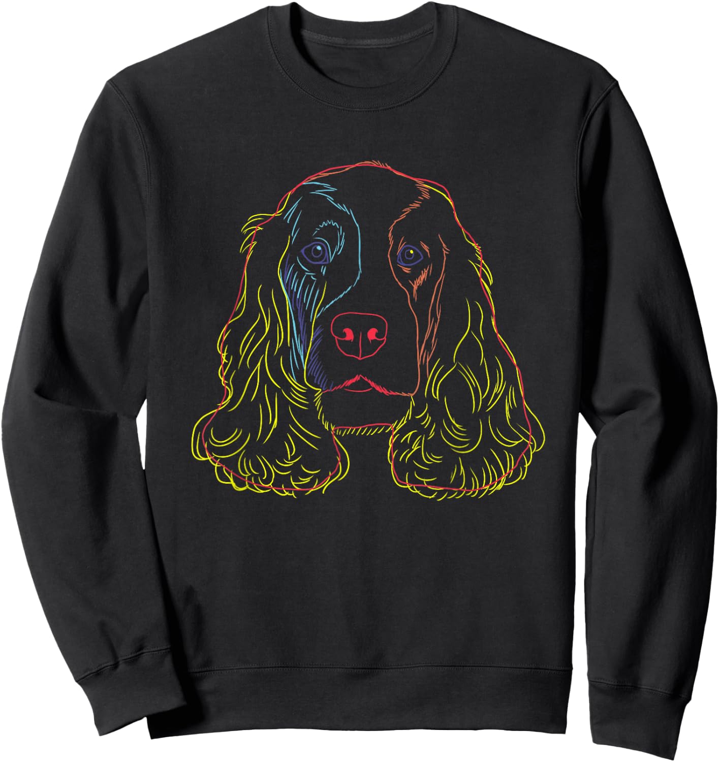 Colourful Dog English Cocker Spaniel Men Women Kids Sweatshirt - Sweatshirt | Black