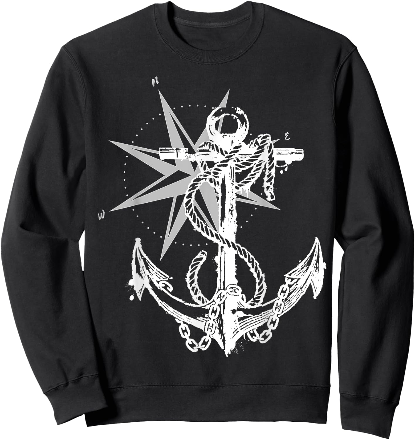 Anker compass design maritime nautical Sweatshirt - Sweatshirt | Black