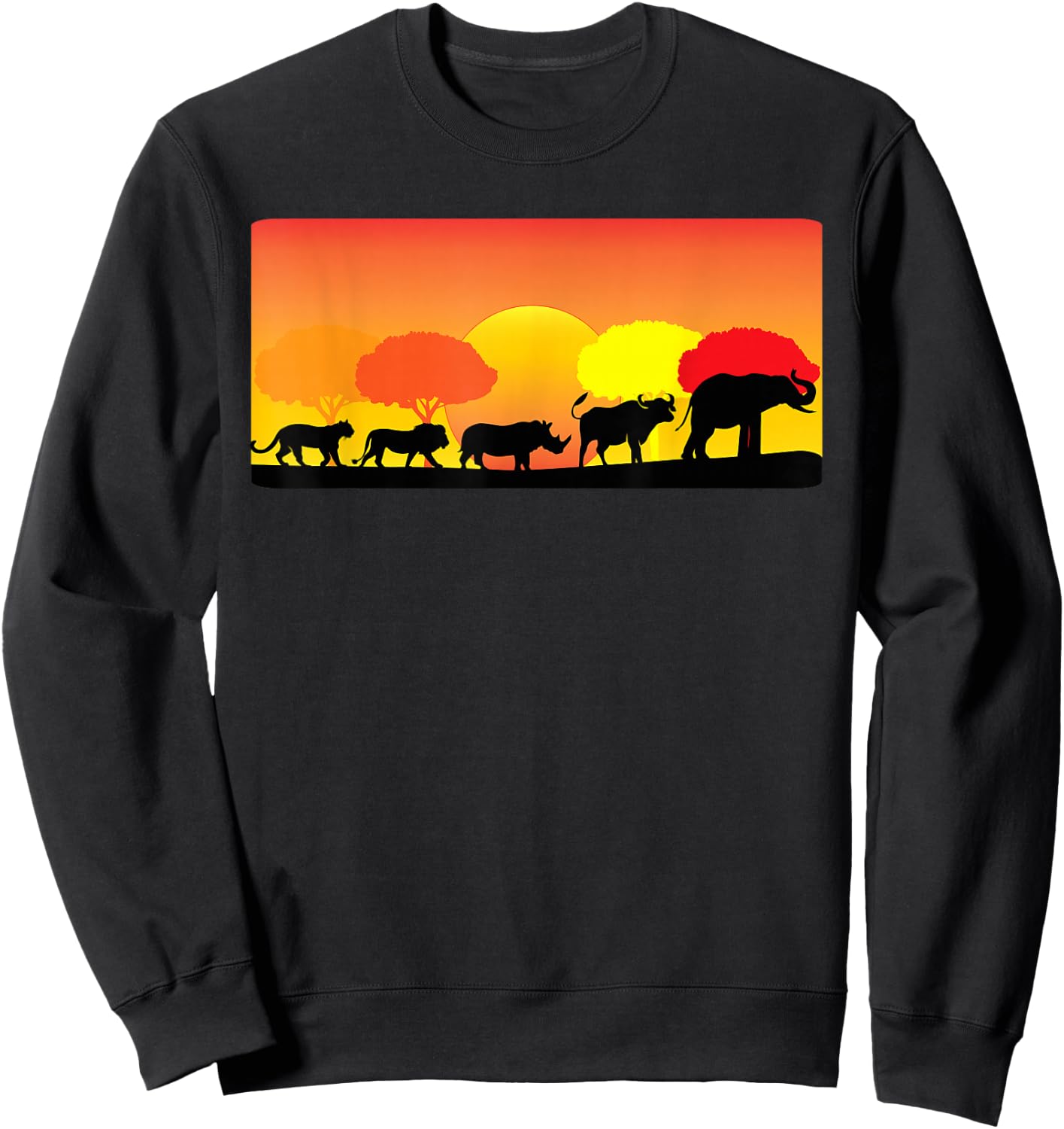 Africa Big Five Animals | BIG 5 of Africa Sweatshirt - Sweatshirt | Black