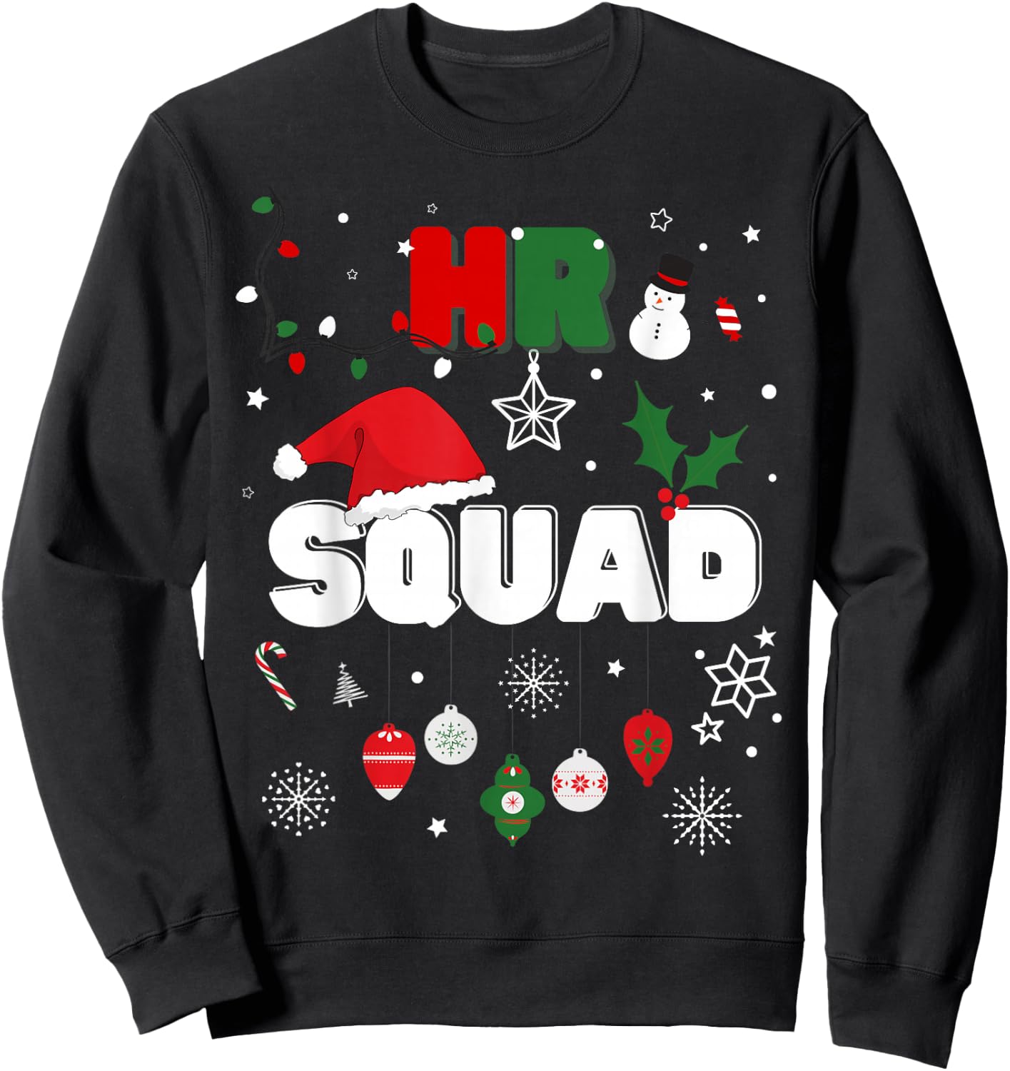 HR Squad Festive Christmas Human Resource Office Cute Sweatshirt - Sweatshirt | Black