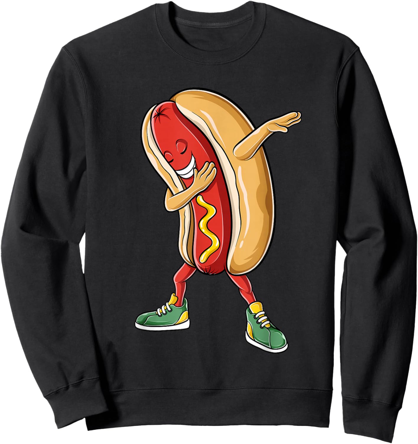 Dabbing Hotdog Cool Dab Dance Hotdog Lover Boys Girls Kids Sweatshirt - Sweatshirt | Black