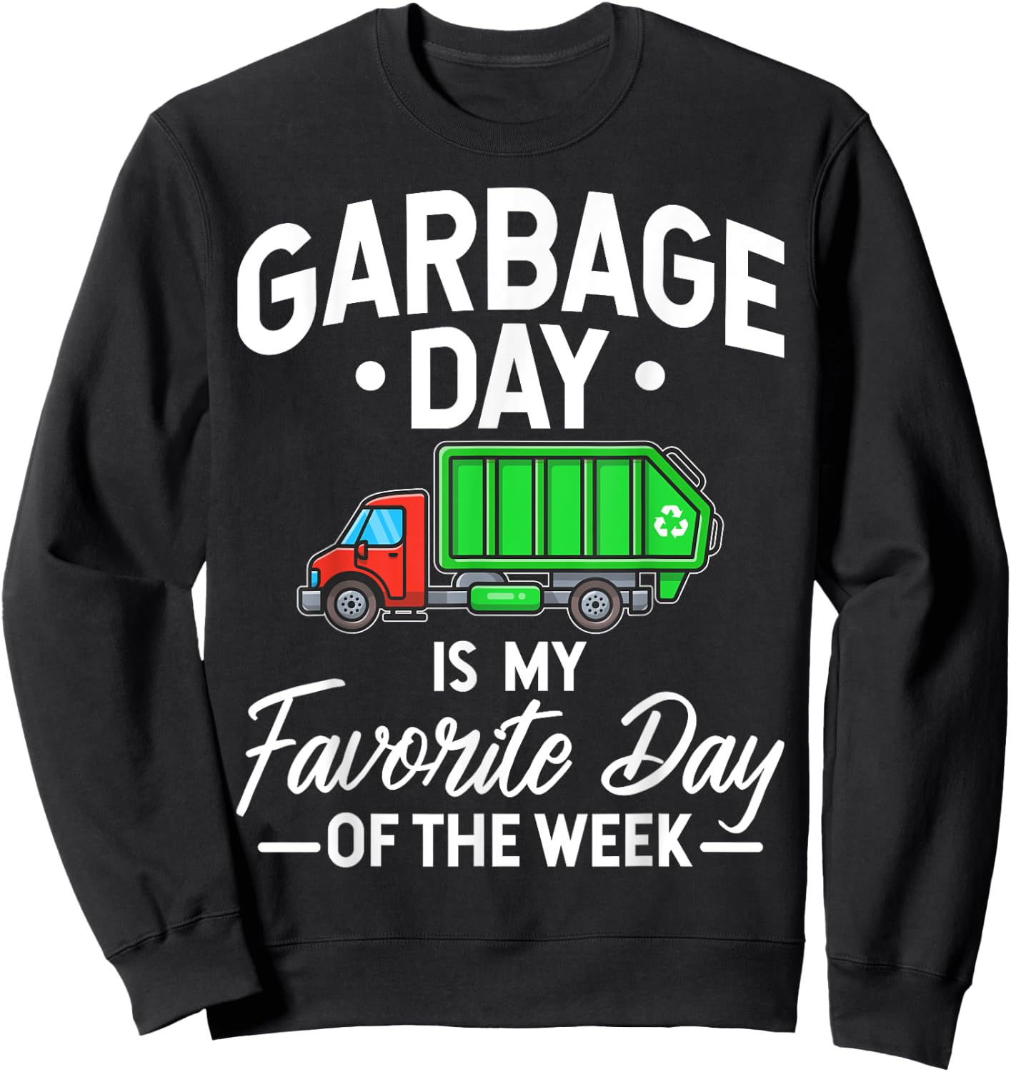 Garbage Day T Shirt Kids City Garbage Truck Sweatshirt - Sweatshirt | Black