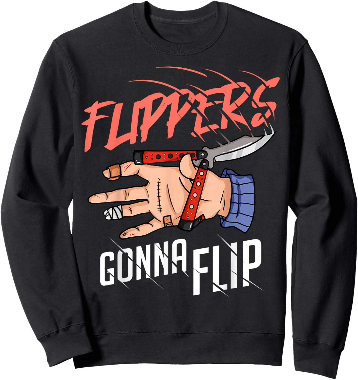 Balisong Flipping Butterfly Knife Training Sweatshirt - Sweatshirt | Black