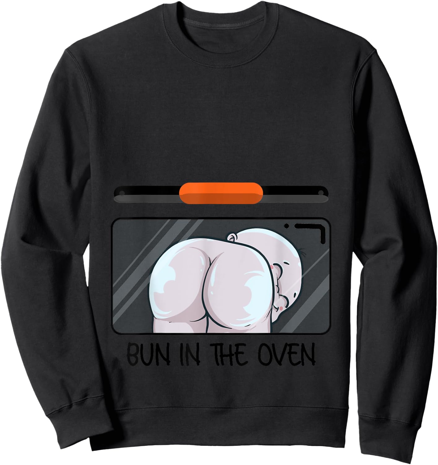 Funny Bun In The Oven Gift | Cute Expecting Pregnant Women Sweatshirt - Sweatshirt | Black
