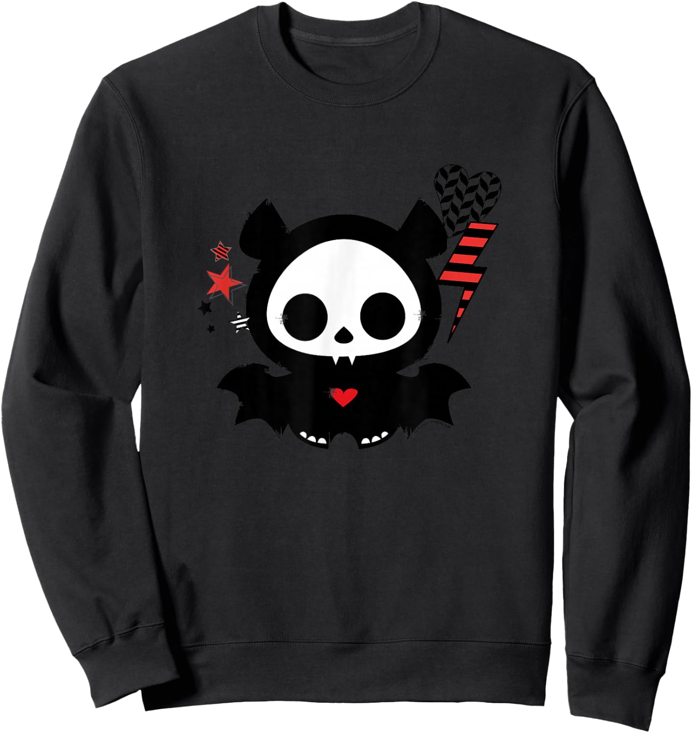 Skelanimals Vintage Pop Art Diego Bat Lightning Heart Icons Sweatshirt - Sweatshirt | Black