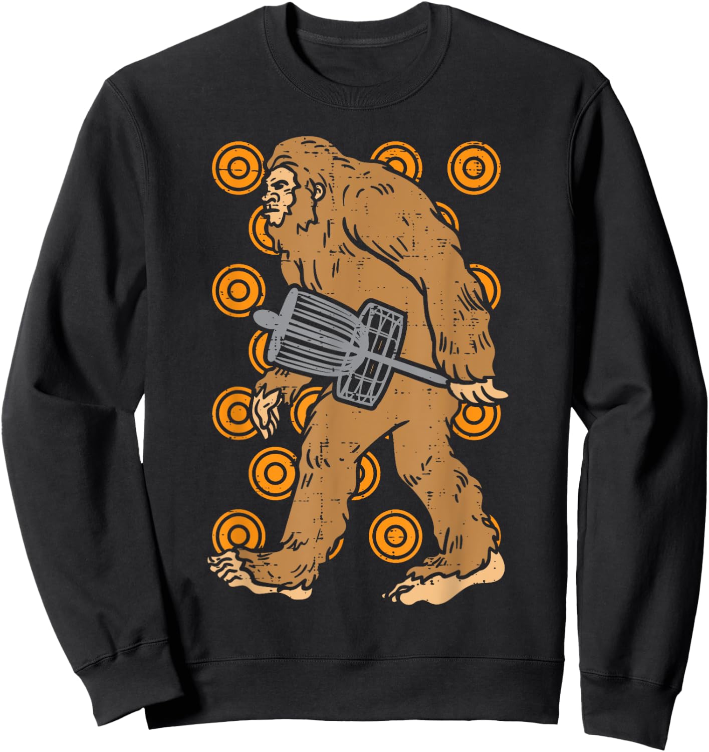 Bigfoot Sasquatch Disc Golf Funny Frisbee Golfing Golfer Men Sweatshirt - Sweatshirt | Black