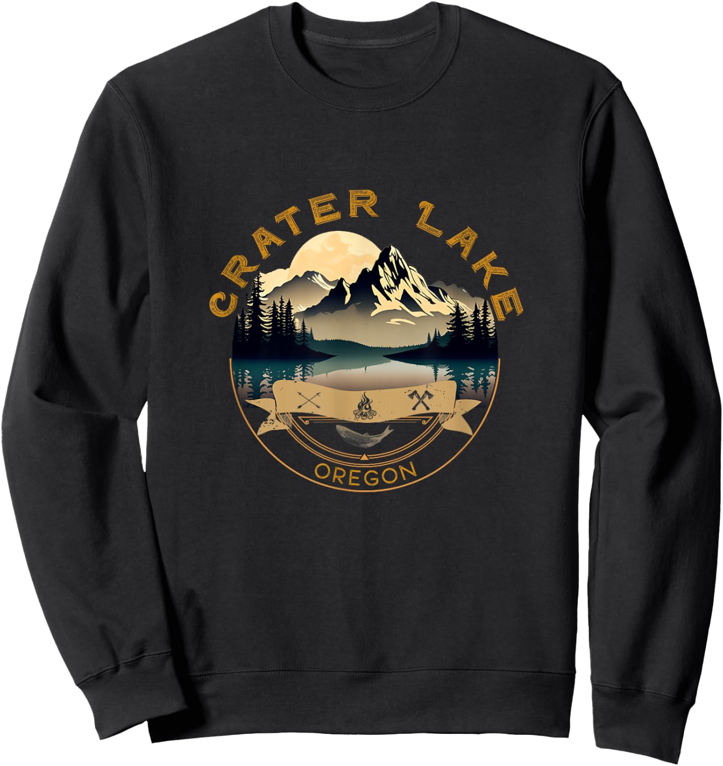 Crater Lake Vacation Apparel - Crater Lake Souvenir Sweatshirt - Sweatshirt | Black