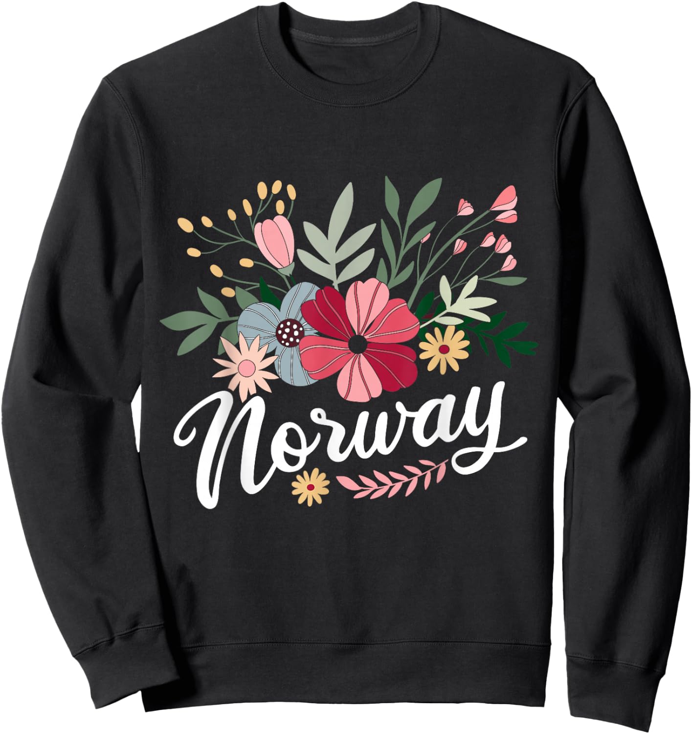Scandinavian Country Norway Mountains Gift Norway Sweatshirt - Sweatshirt | Black