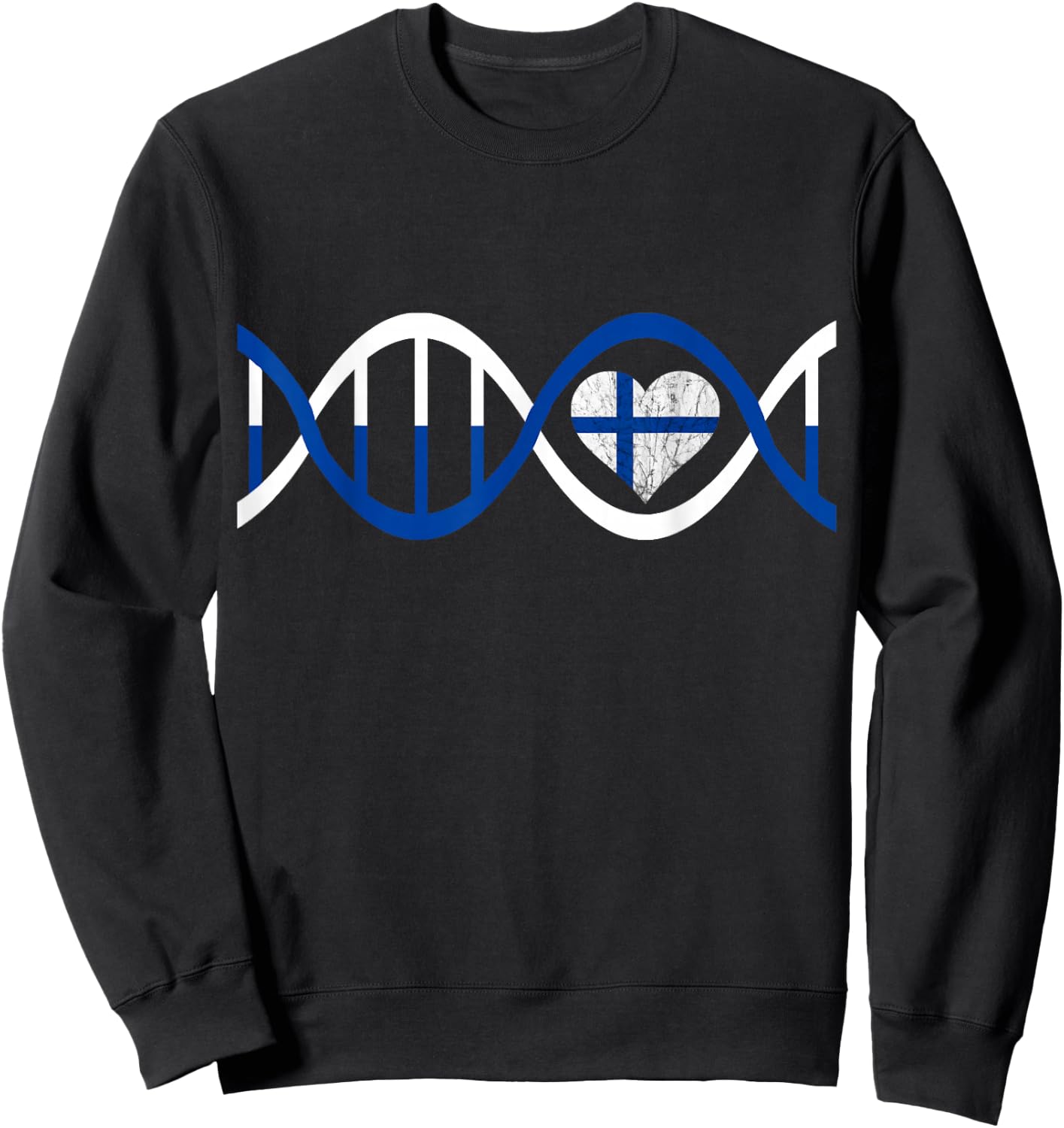 Finland DNA Strand Fins Genetics Sisu Finnish Roots Sweatshirt - Sweatshirt | Black