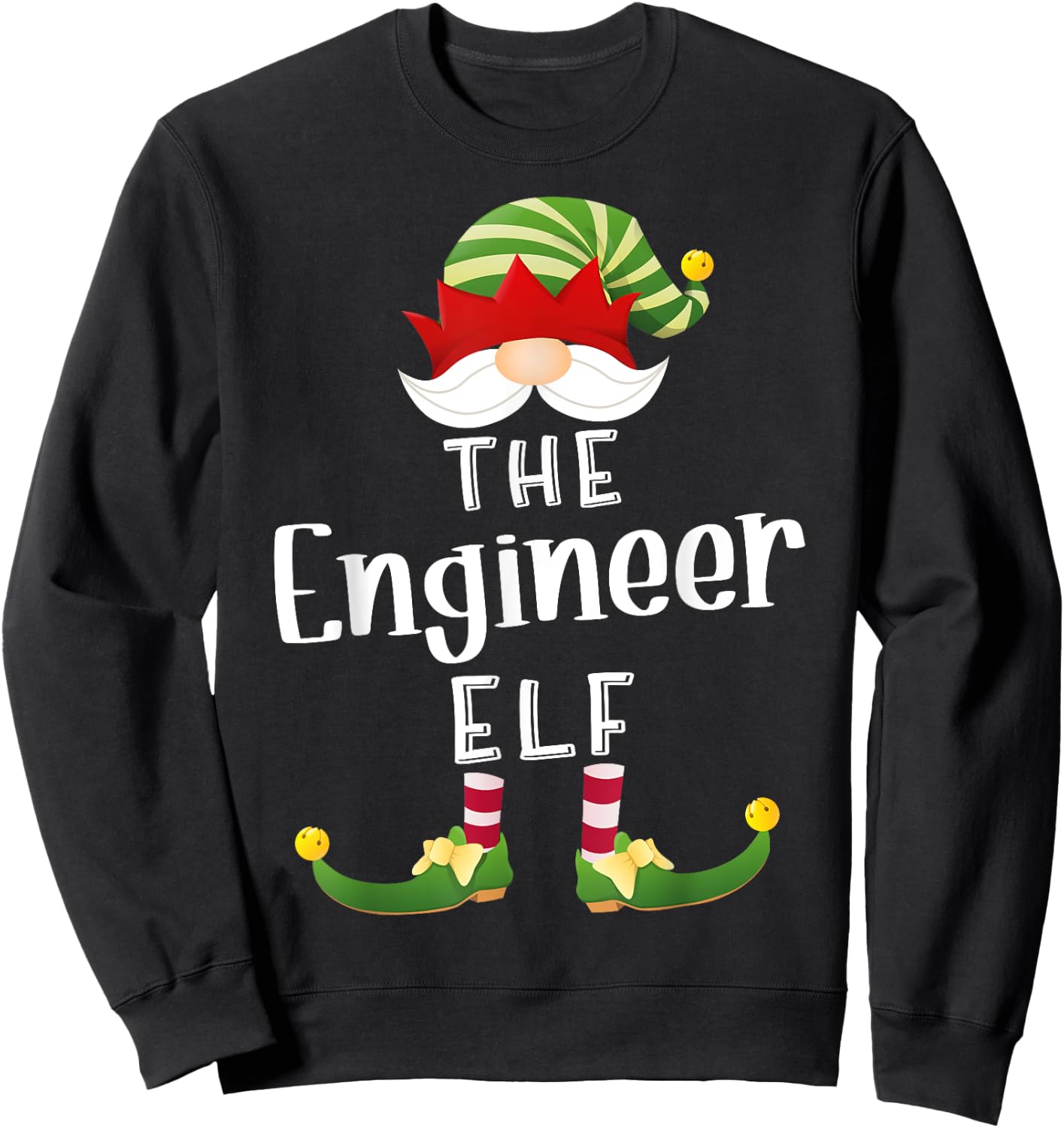 Engineer Elf Group Christmas Funny Pajama Party Sweatshirt - Sweatshirt | Black