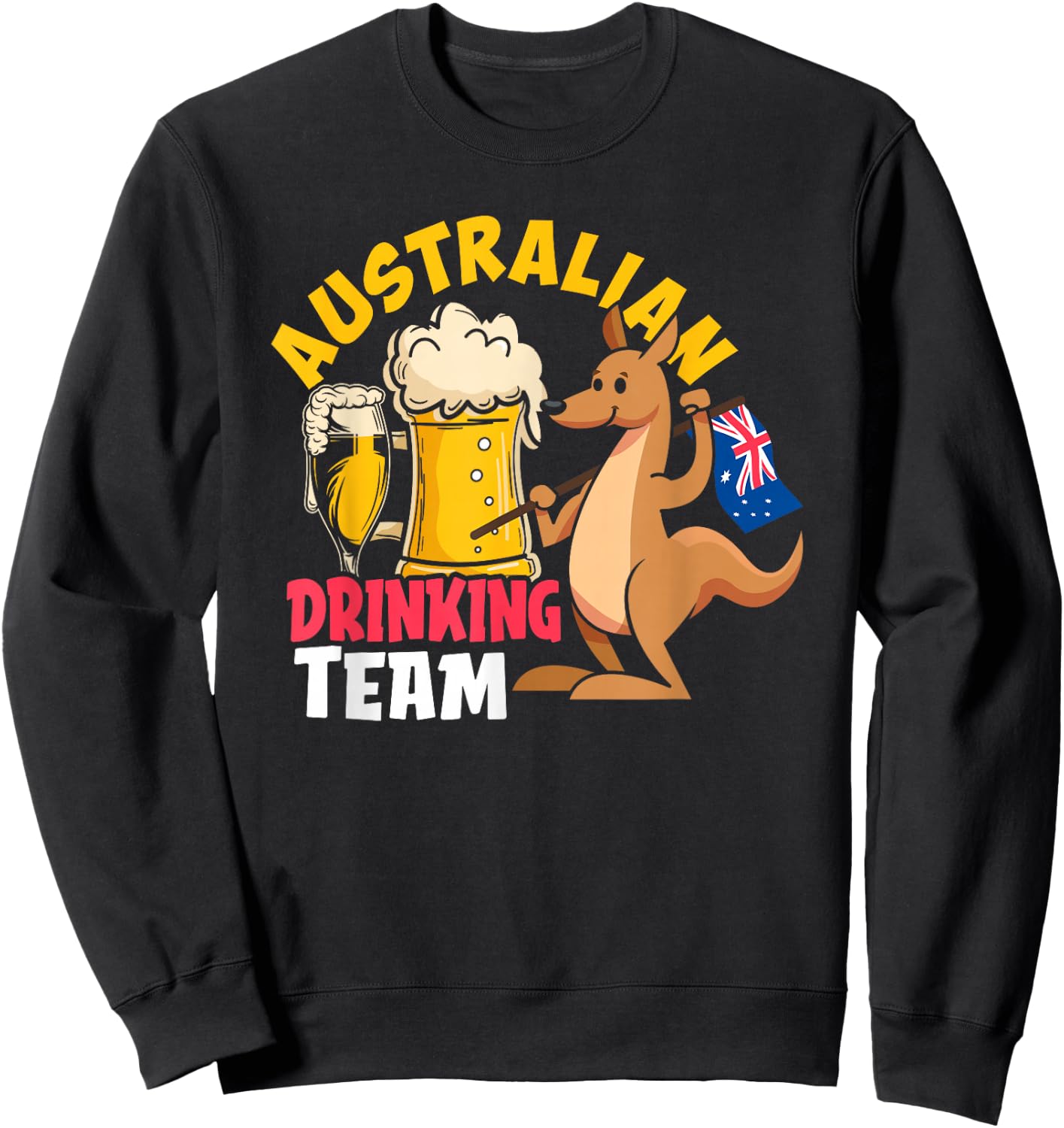 Australian Drinking Beer Team Funny Australia Day Sweatshirt - Sweatshirt | Black