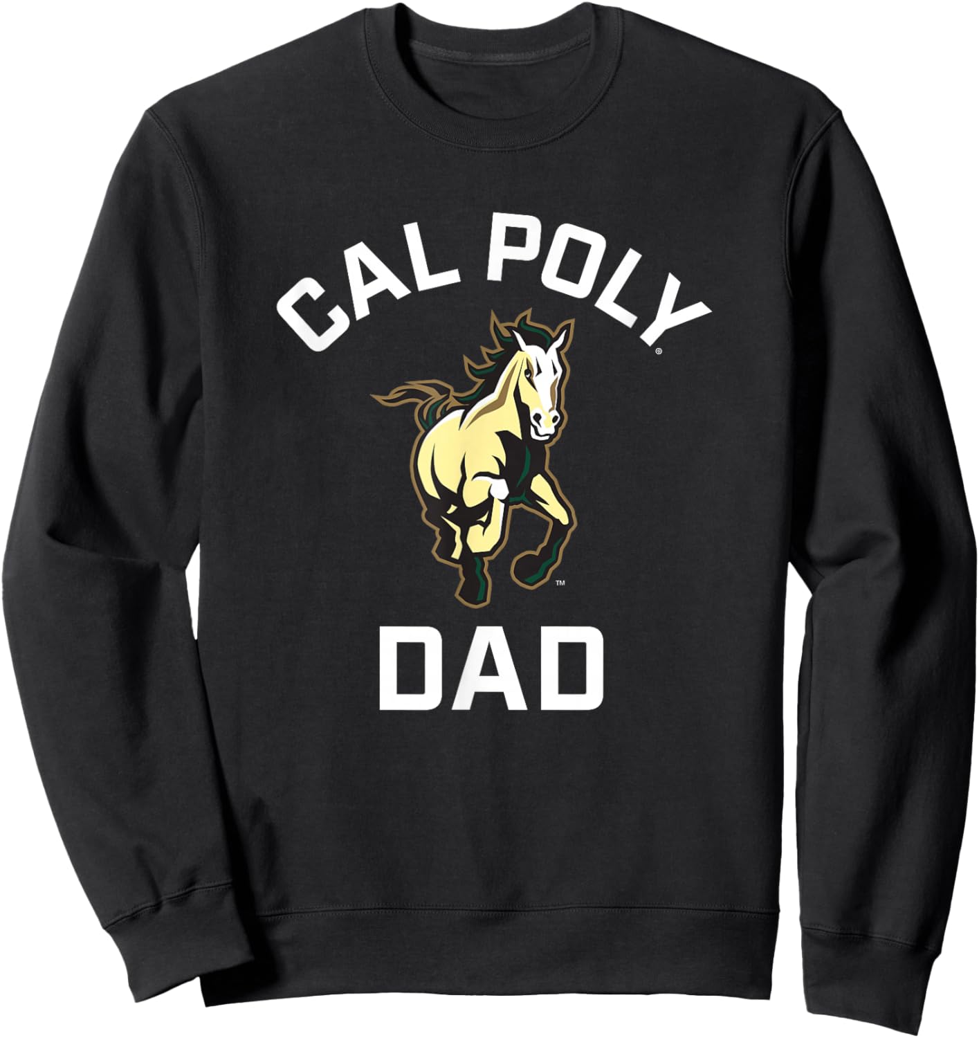 Cal Poly Mustangs Arched Dad Sweatshirt - Sweatshirt | Black