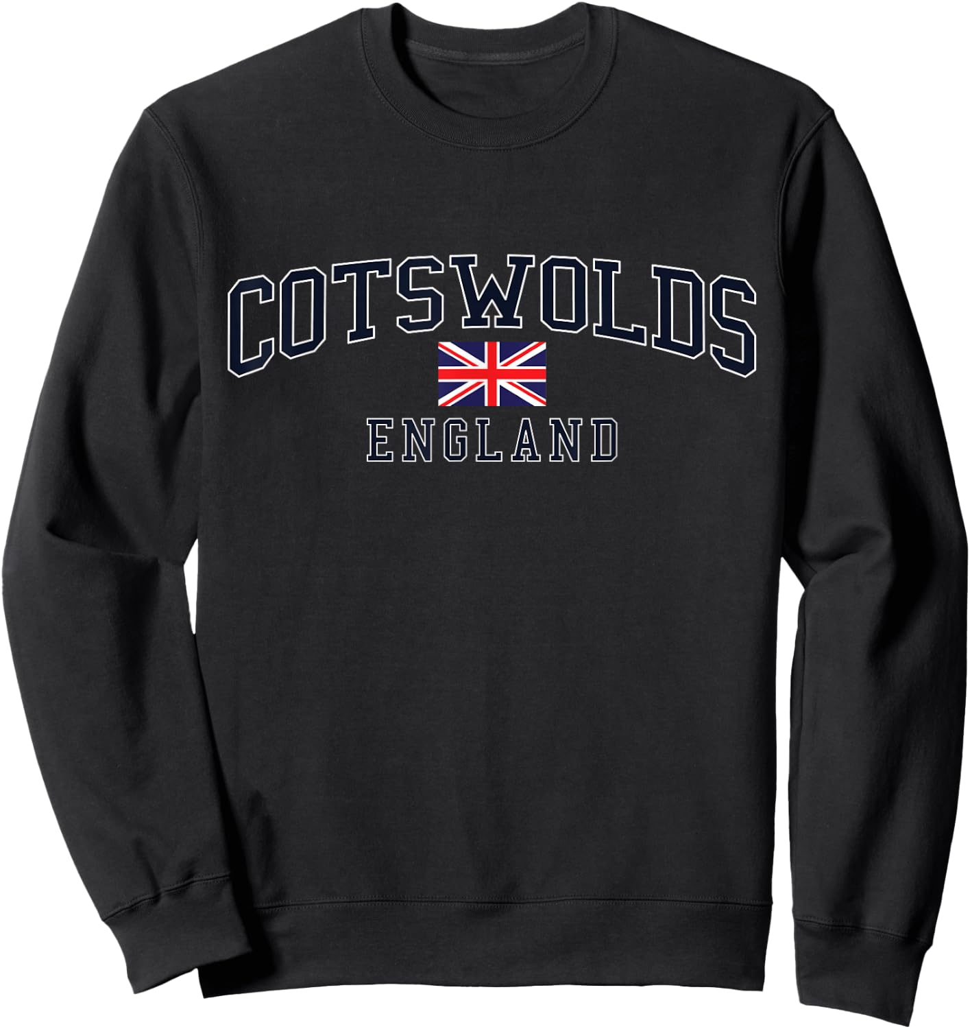 English Countryside Designs Cotswolds England United Kingdom Flag - Women's Grey Small Modern Flag Christmas Sweatshirt - Sweatshirt | Black
